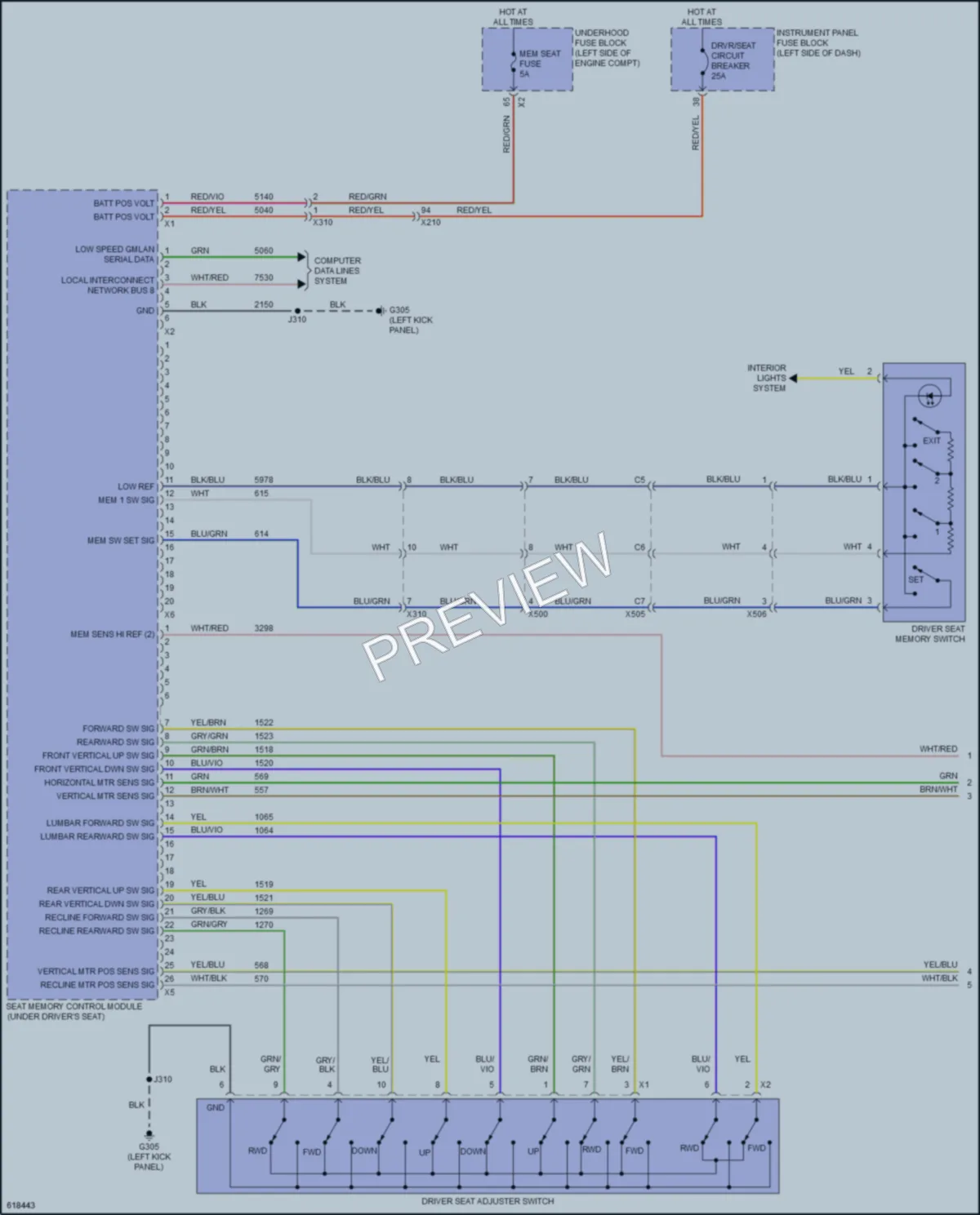 2020 Chevrolet Impala Memory Systems wiring diagram preview