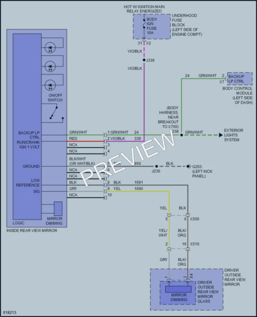 2020 Chevrolet Impala Power Mirrors wiring diagram preview
