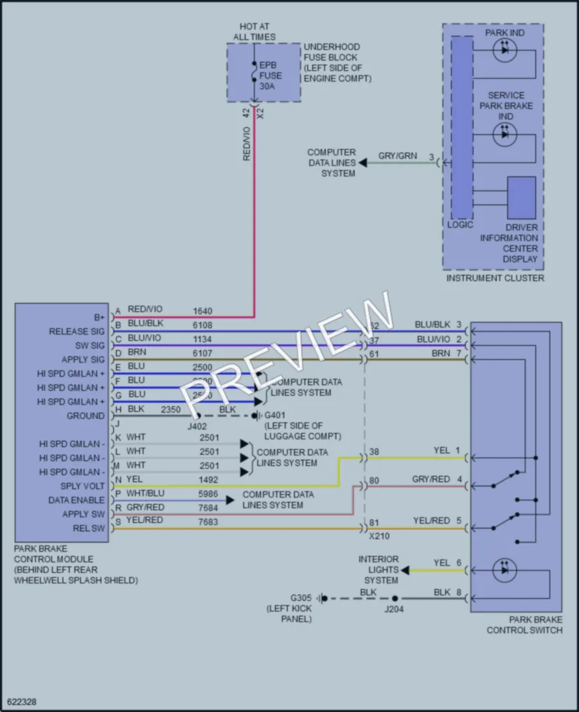 2020 Chevrolet Impala Shift Interlock wiring diagram preview