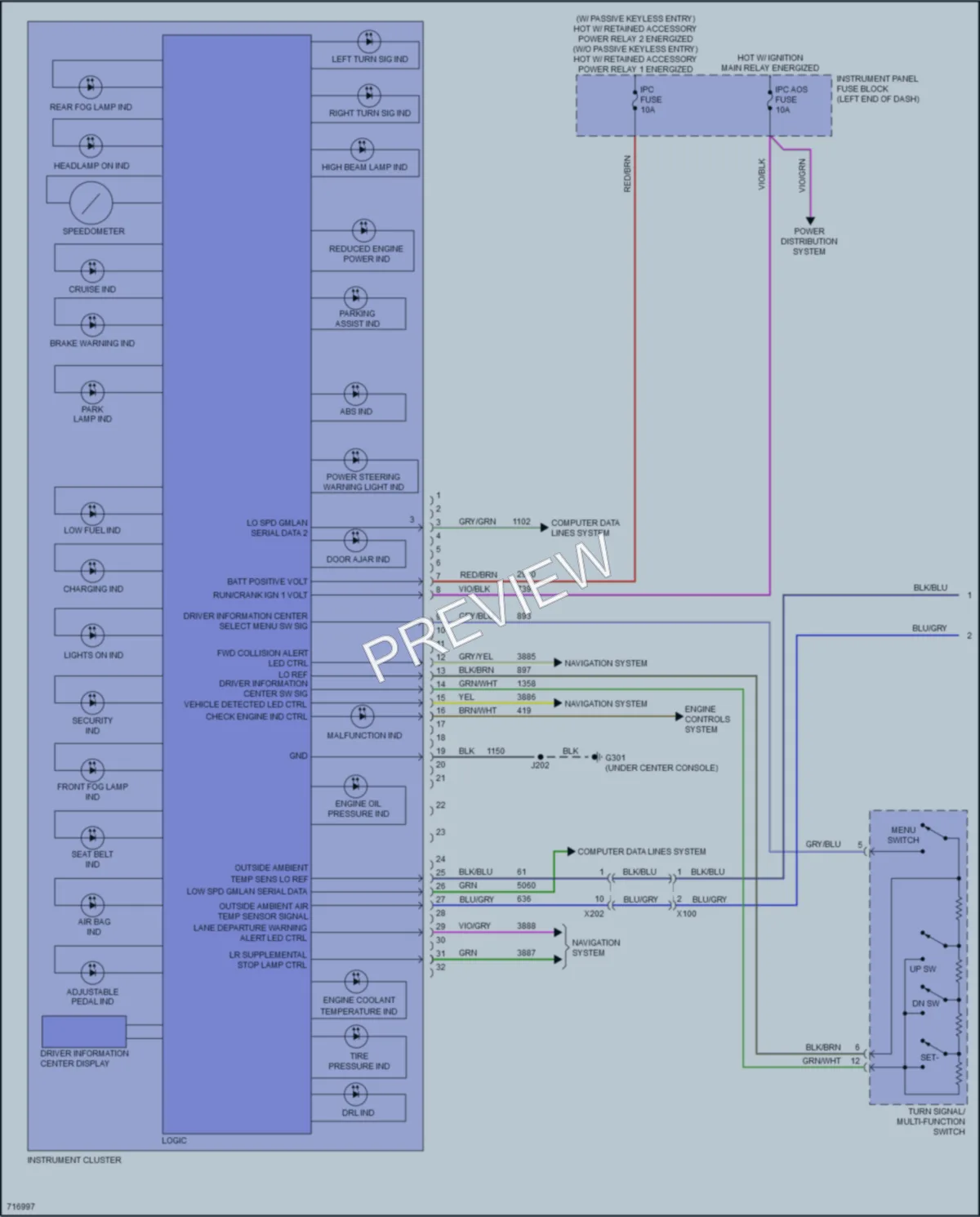 2020 Chevrolet Sonic Instrument Cluster wiring diagram preview