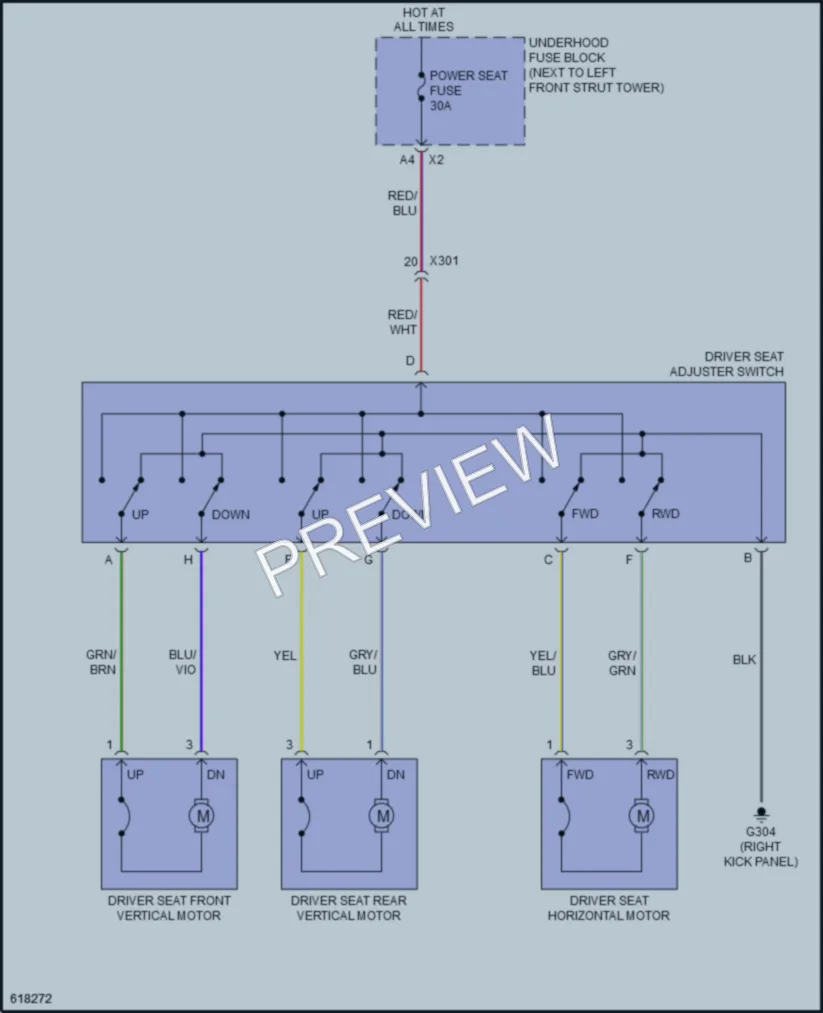 2020 Chevrolet Sonic Power Seats wiring diagram preview