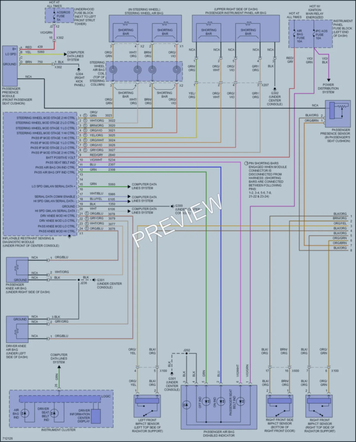 2020 Chevrolet Sonic Supplemental Restraints wiring diagram preview