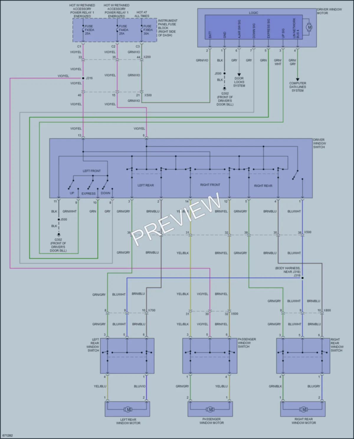 2020 Chevrolet Spark Power Windows wiring diagram preview