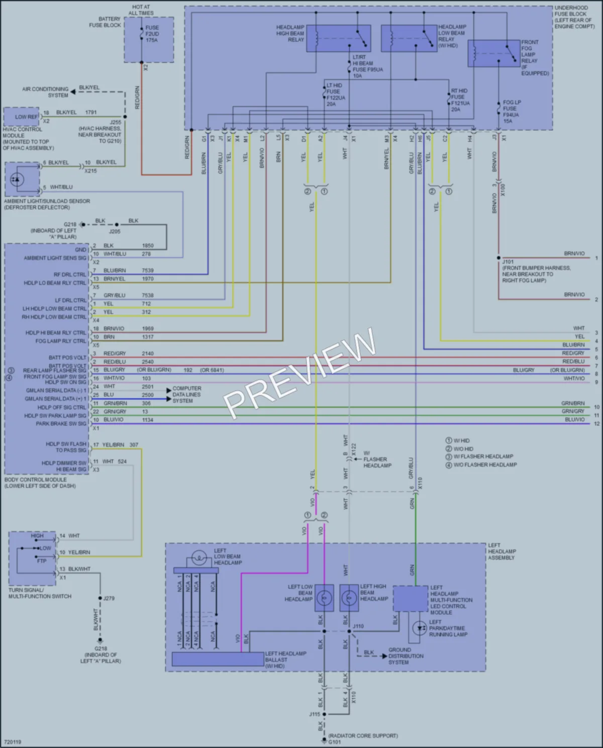 2020 Chevrolet Tahoe Headlights wiring diagram preview
