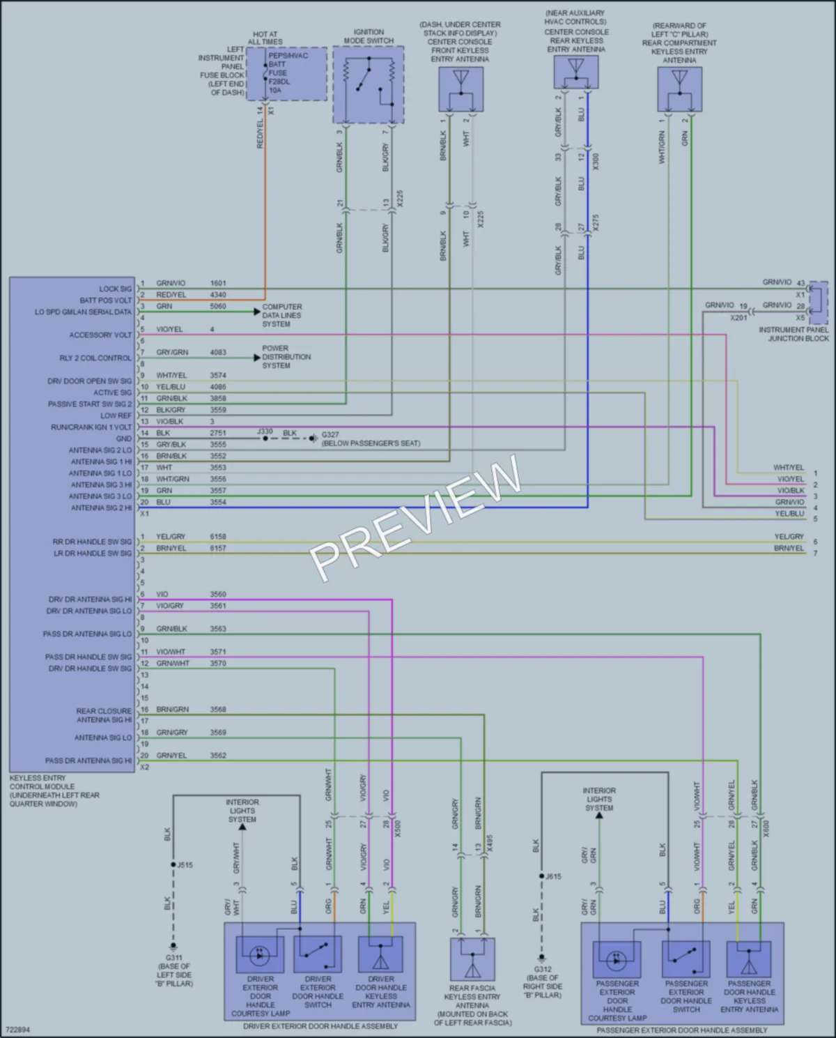 2020 Chevrolet Tahoe Power Door Locks wiring diagram preview