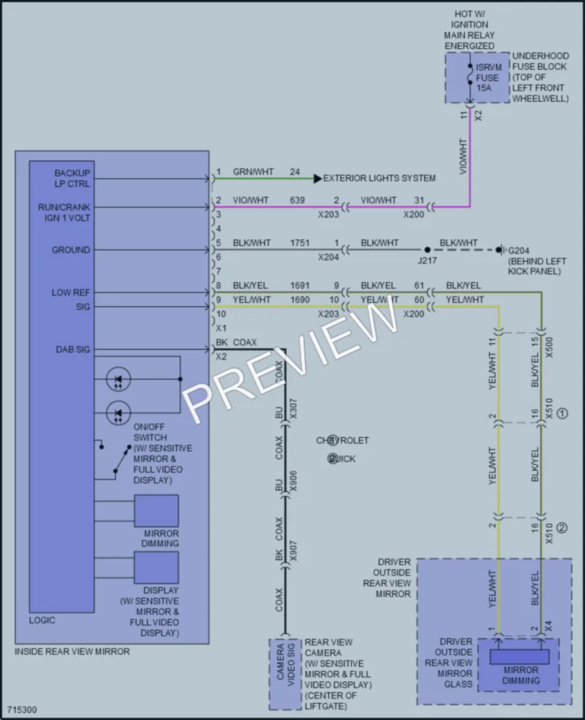 2020 Chevrolet Traverse Power Mirrors wiring diagram preview