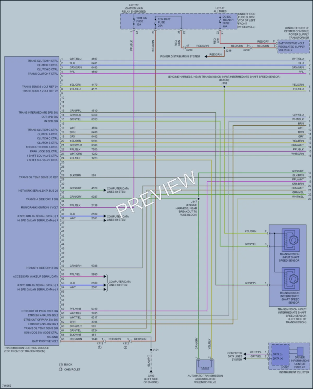 2020 Chevrolet Traverse Transmission wiring diagram preview