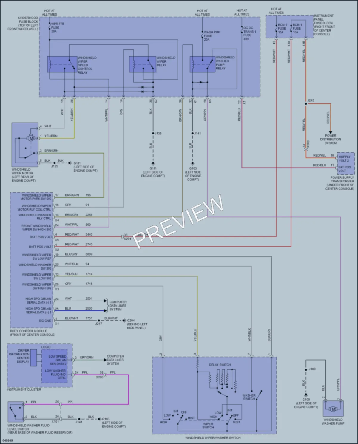 2020 Chevrolet Traverse Wiper Washer wiring diagram preview