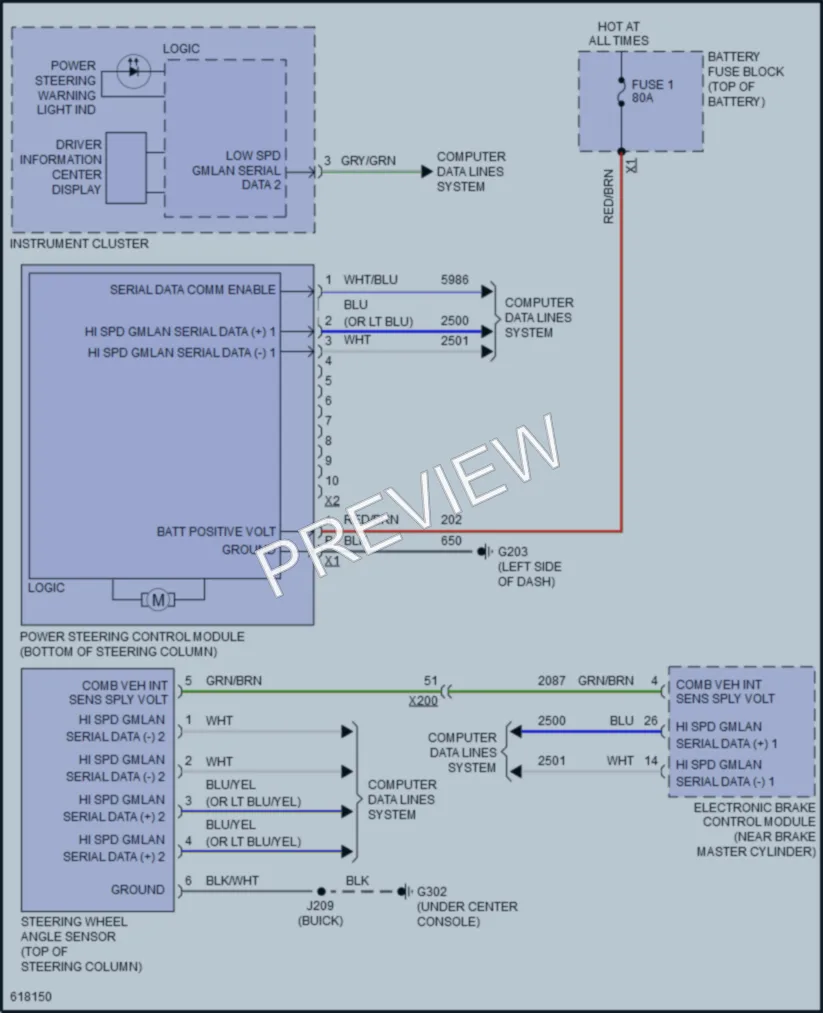 2020 Chevrolet Trax Electronic Power Steering wiring diagram preview