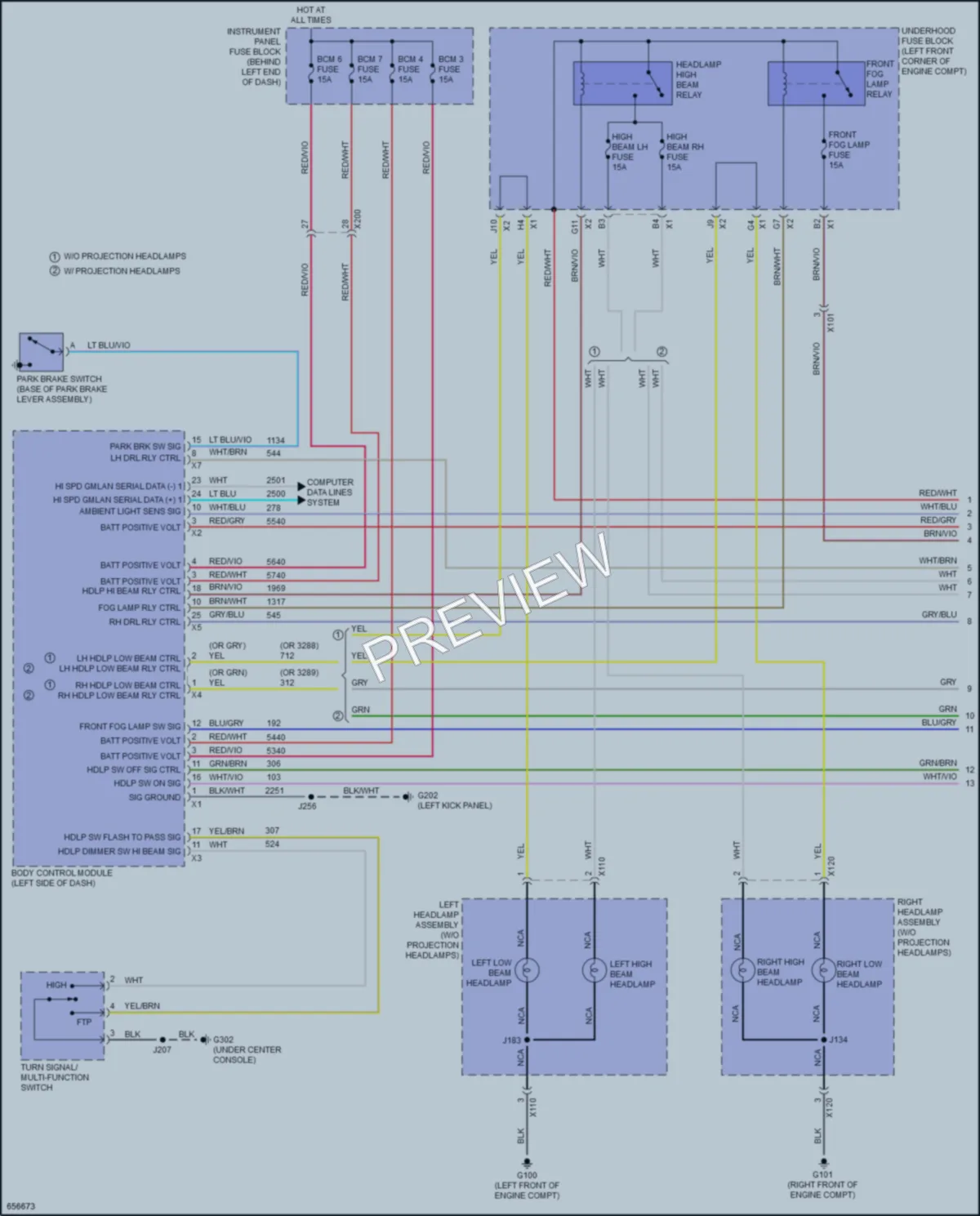 2020 Chevrolet Trax Headlights wiring diagram preview