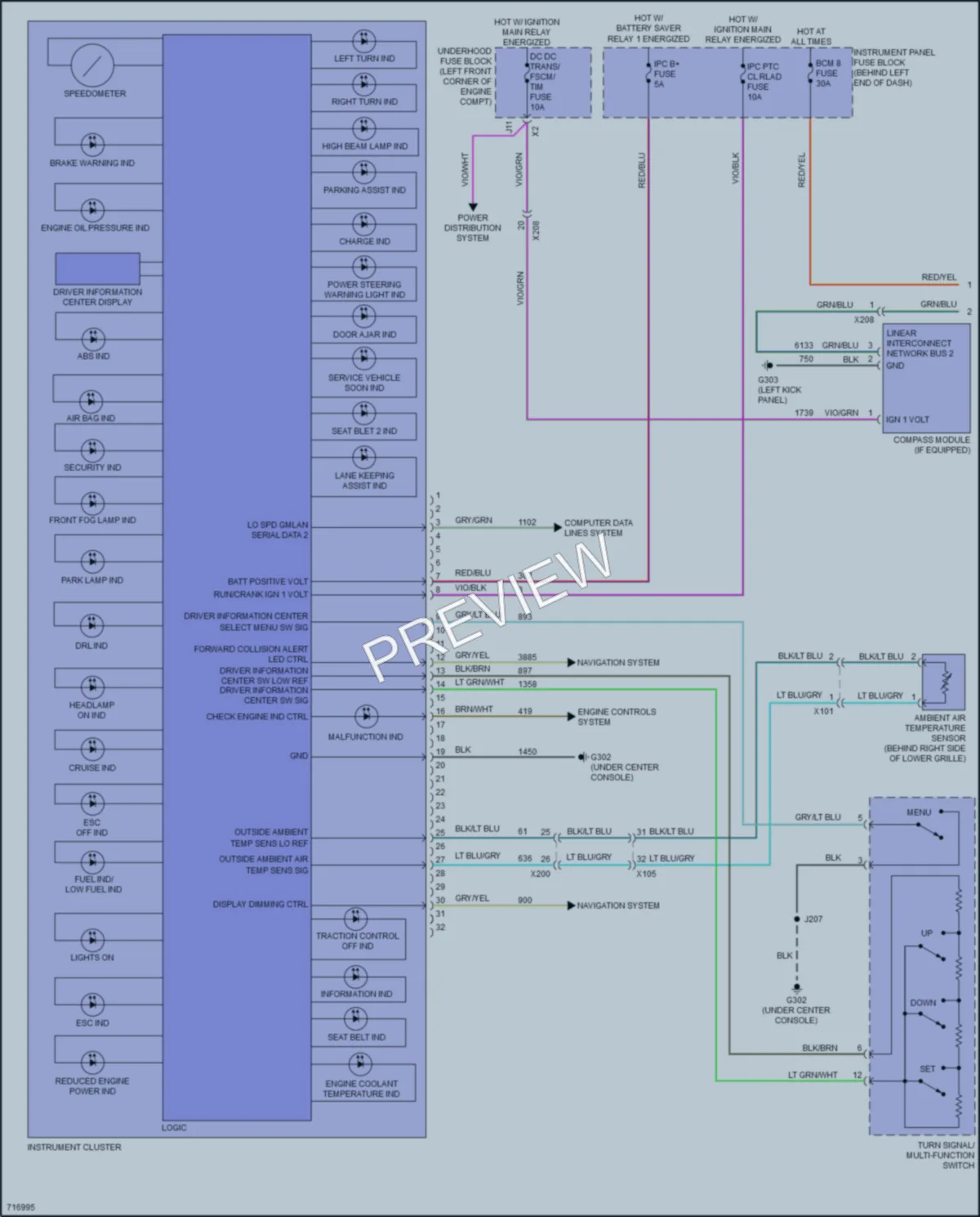 2020 Chevrolet Trax Instrument Cluster wiring diagram preview