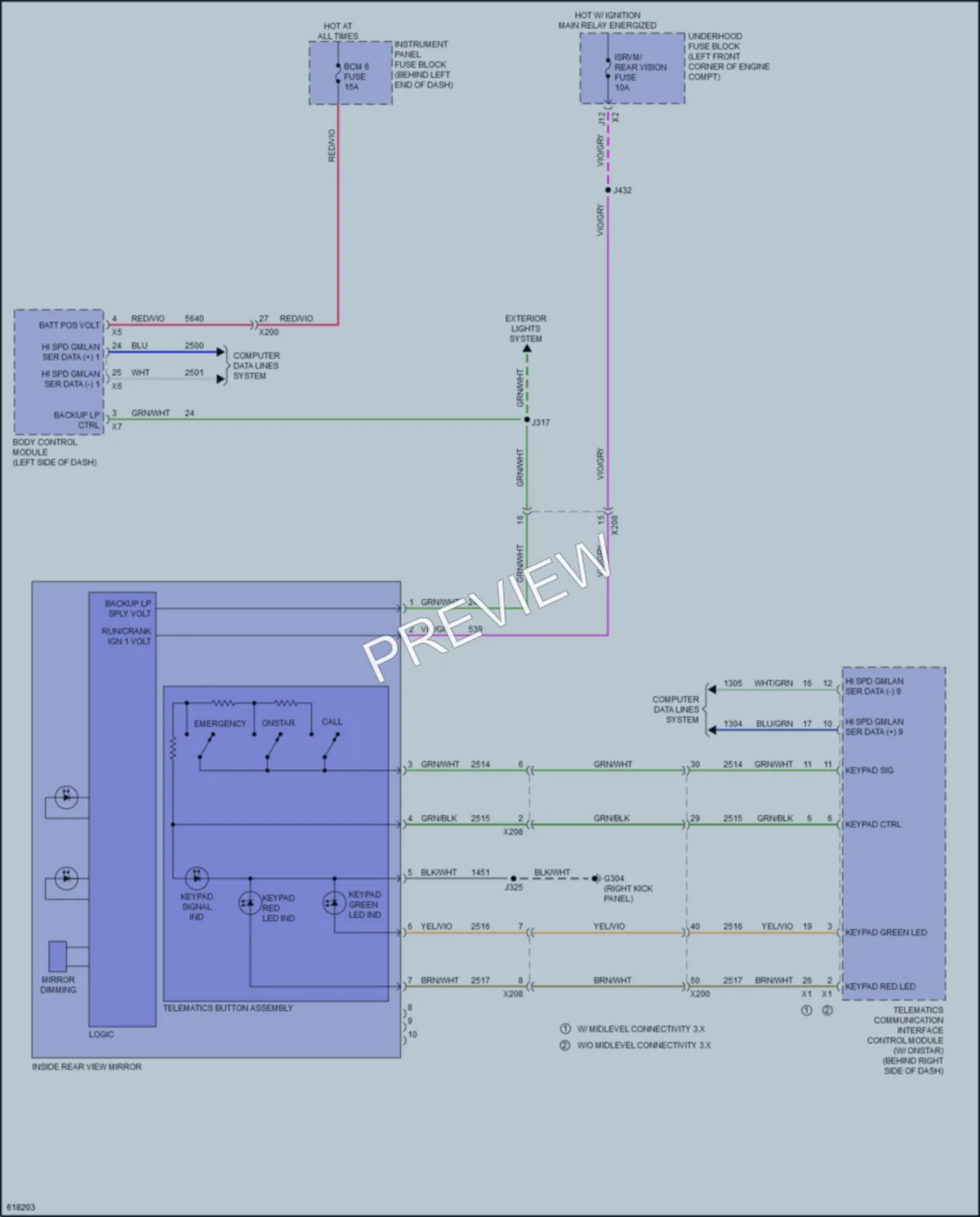 2020 Chevrolet Trax Power Mirrors wiring diagram preview