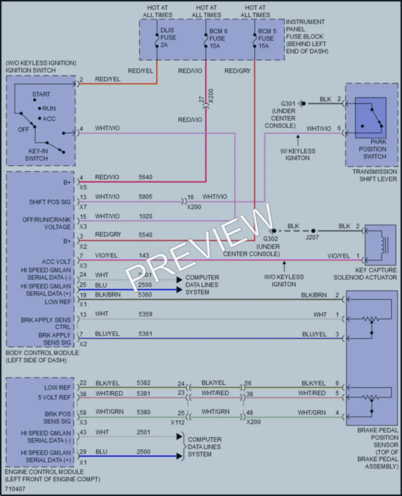 2020 Chevrolet Trax Shift Interlock wiring diagram preview