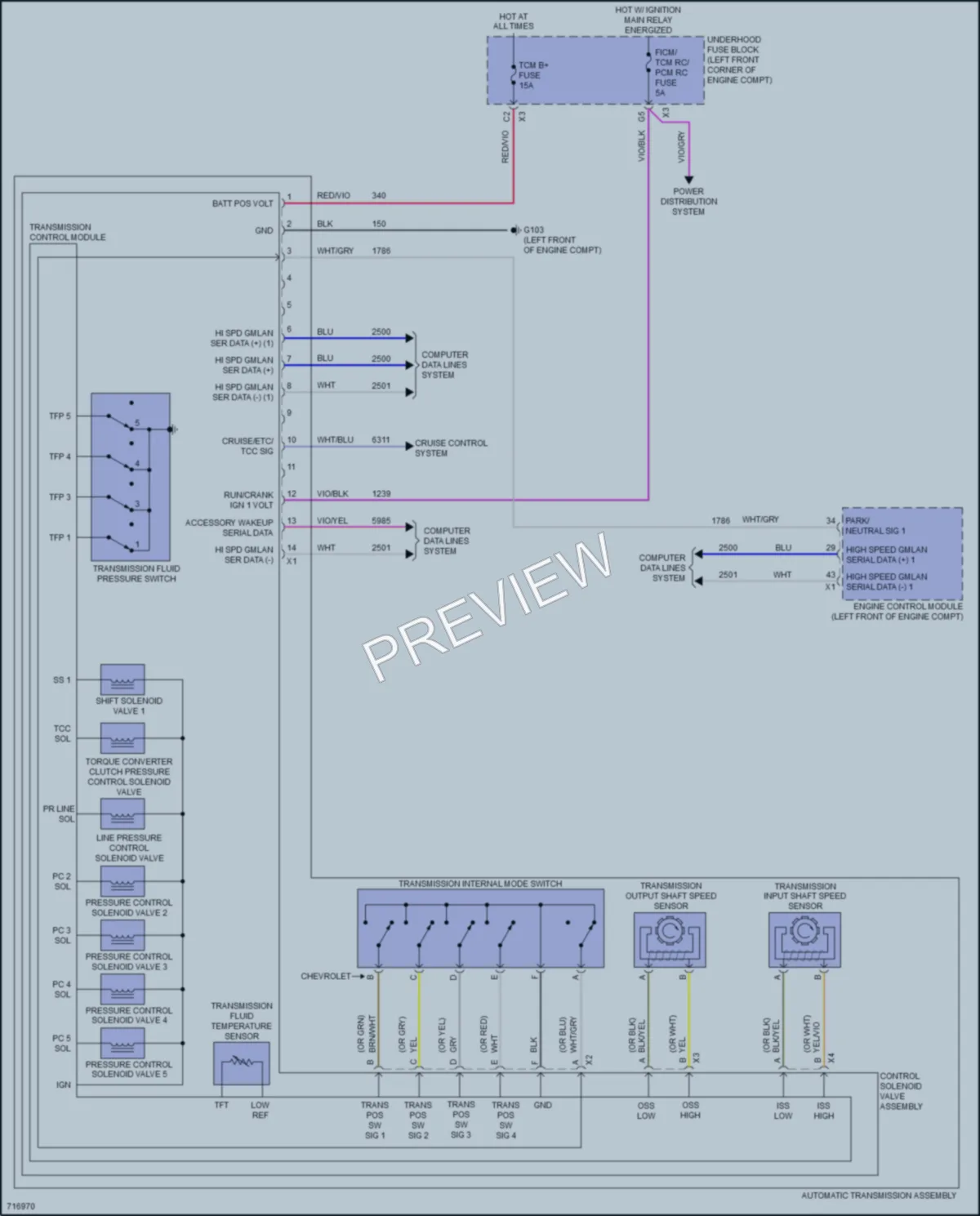 2020 Chevrolet Trax Transmission wiring diagram preview