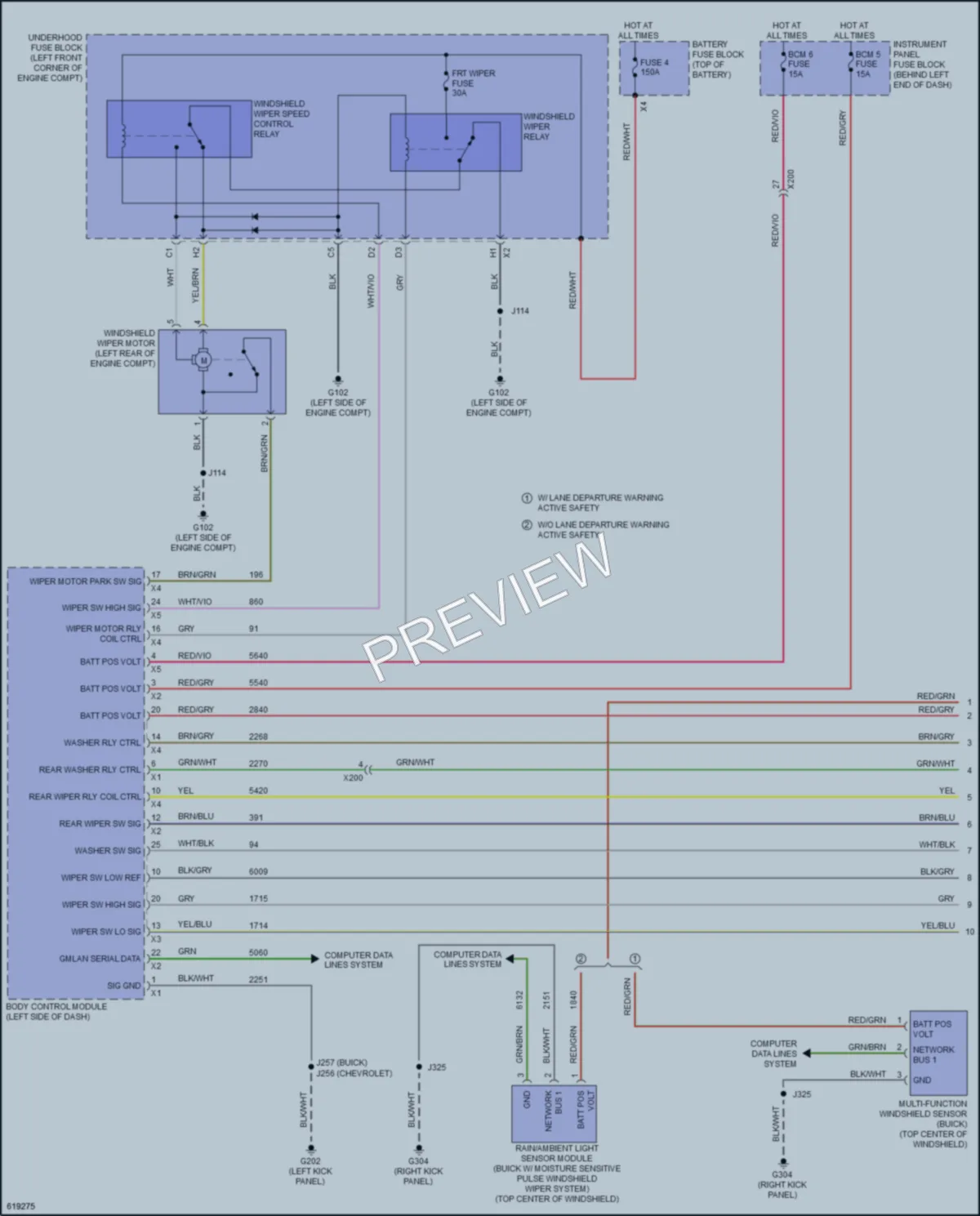2020 Chevrolet Trax Wiper Washer wiring diagram preview