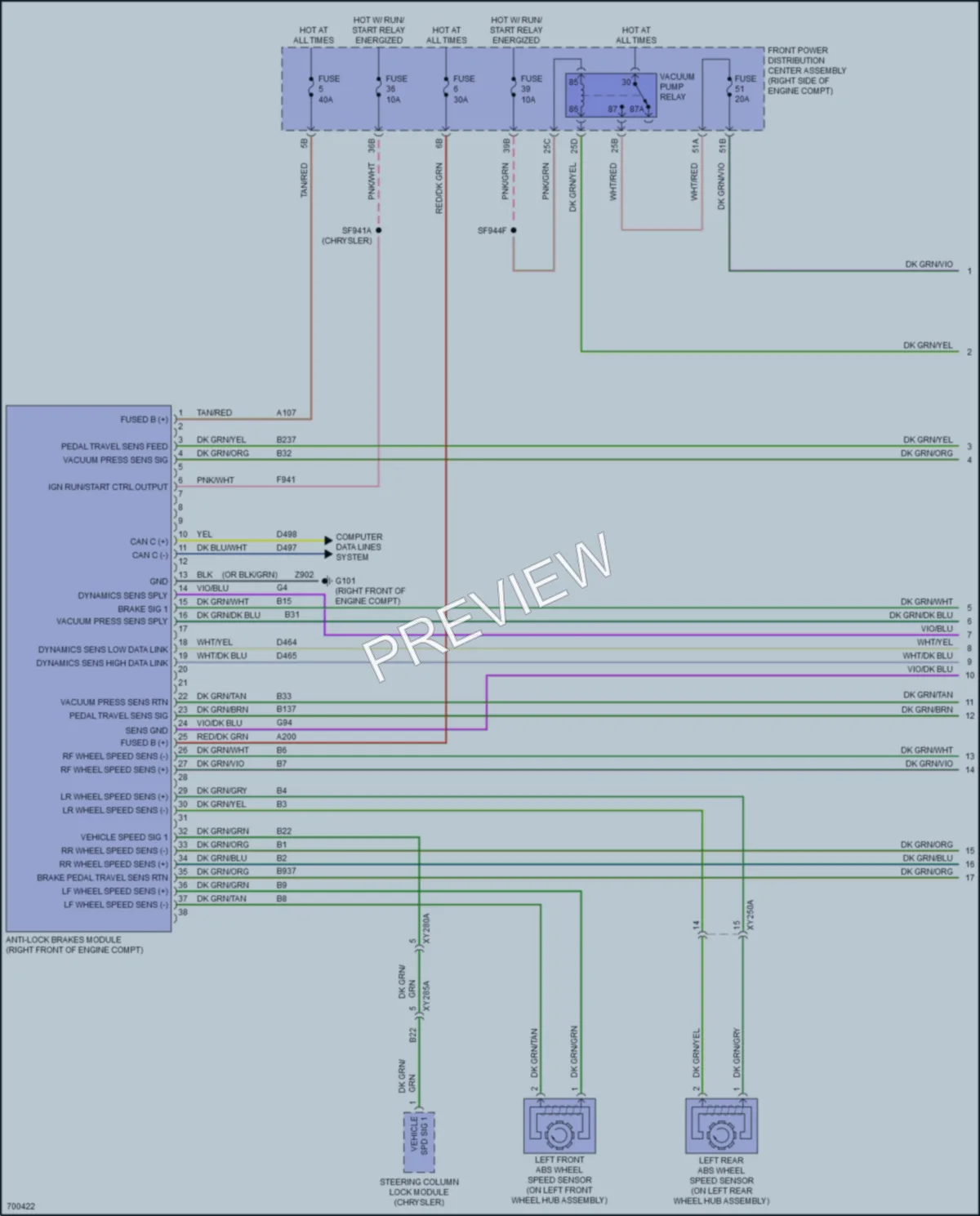 2020 Chrysler 300 Anti Lock Brakes wiring diagram preview