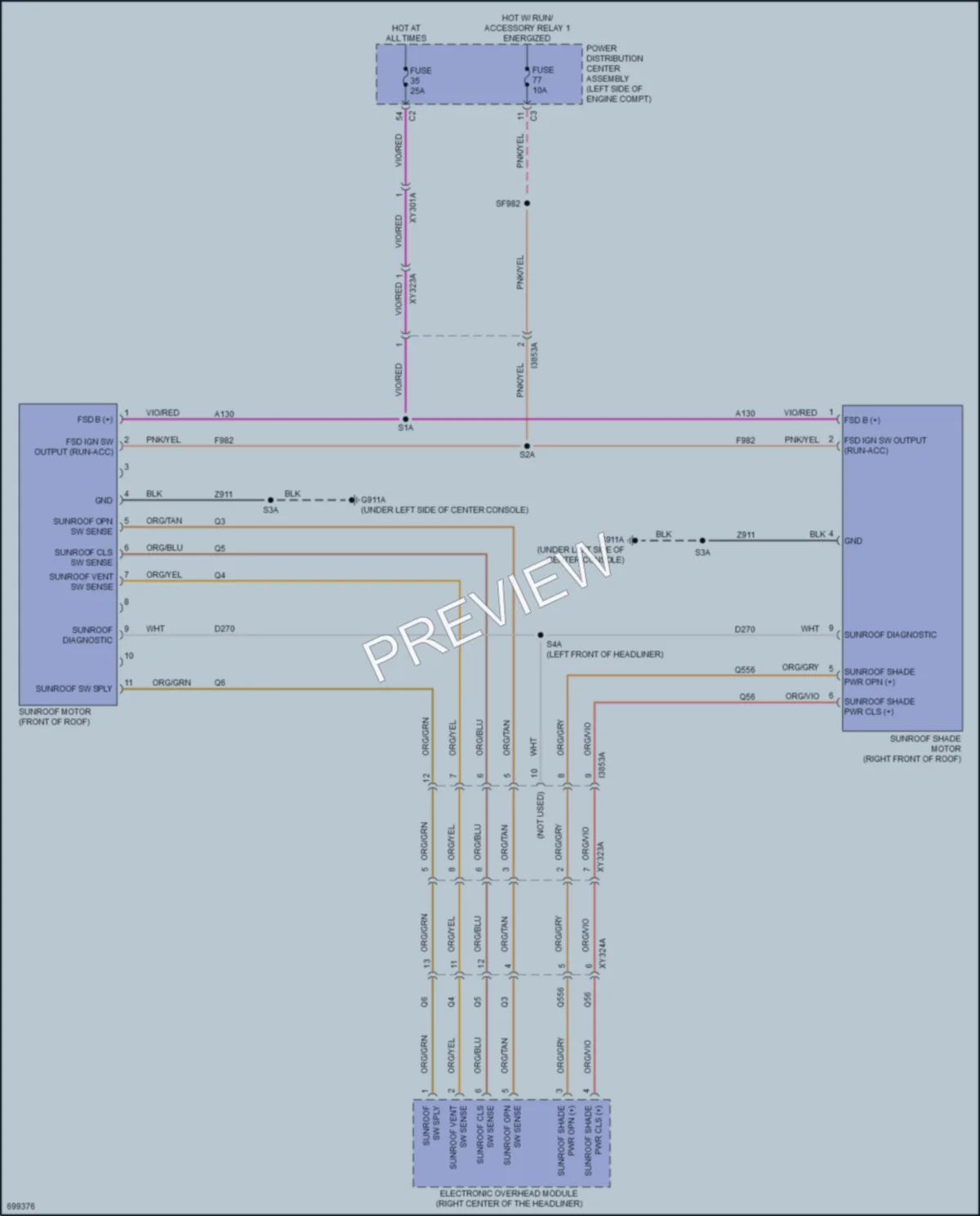 2020 Chrysler PacificaNew Power Top Sunroof wiring diagram preview