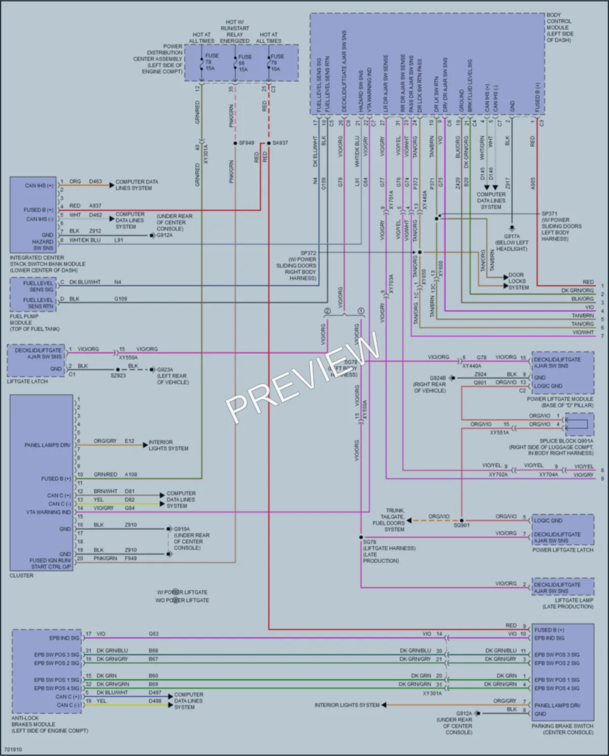 2020 Chrysler Voyager Instrument Cluster wiring diagram preview