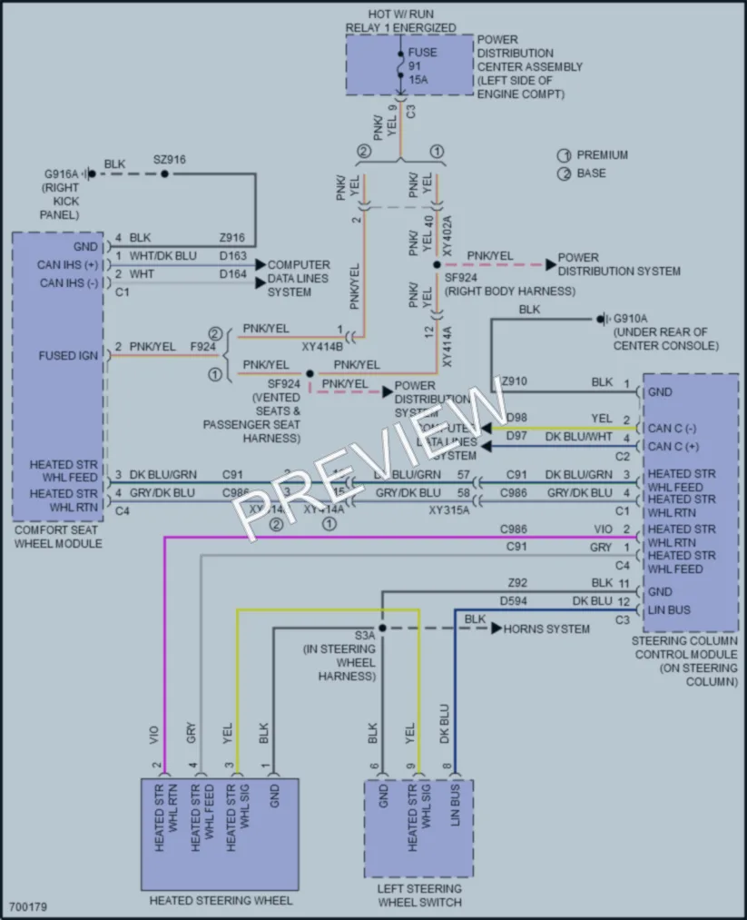 2020 Chrysler Voyager Power Seats wiring diagram preview