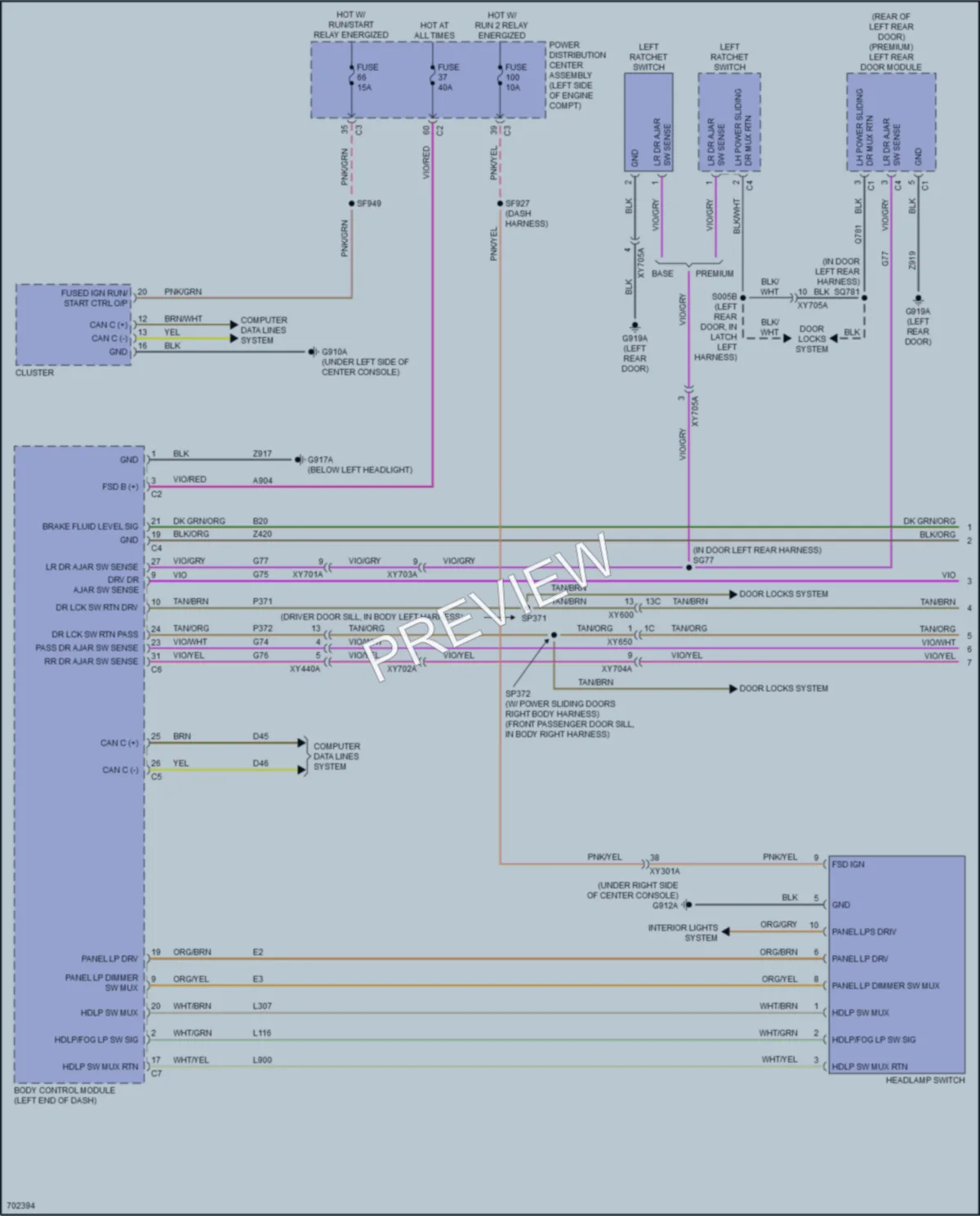 2020 Chrysler Voyager Warning Systems wiring diagram preview