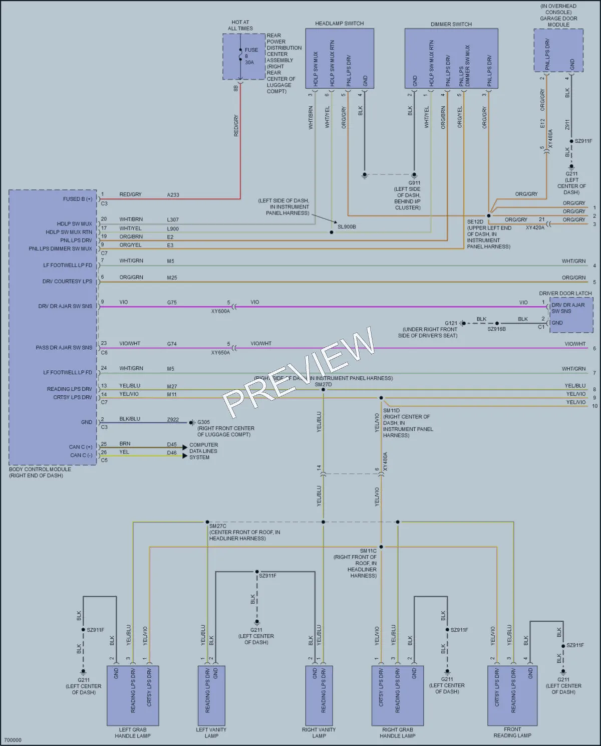 2020 Dodge Challenger Interior Lights wiring diagram preview