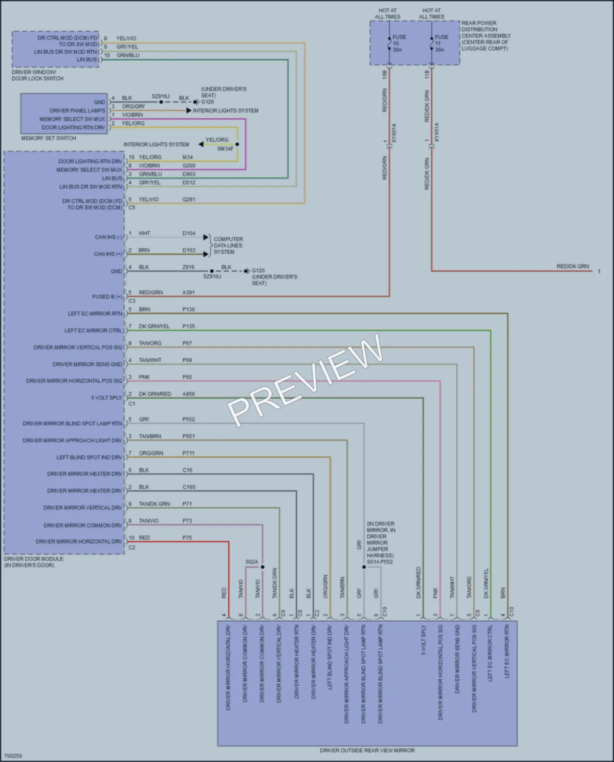 2020 Dodge Charger Memory Systems wiring diagram preview