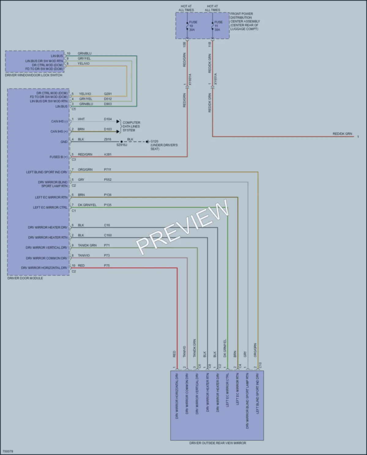 2020 Dodge Charger Power Mirrors wiring diagram preview