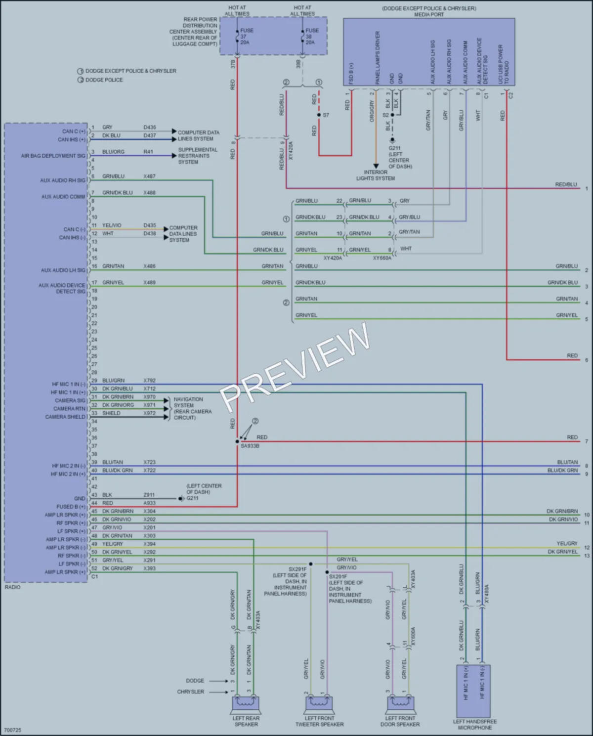 2020 Dodge Charger Radio wiring diagram preview