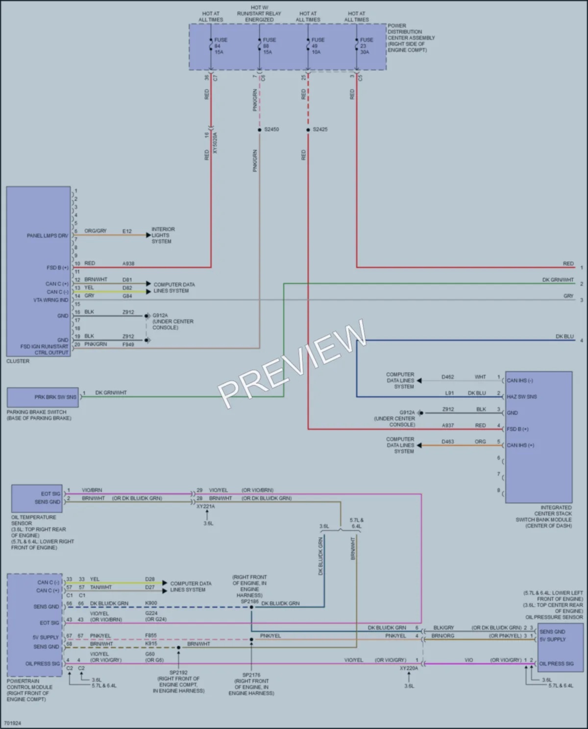 2020 Dodge Durango Instrument Cluster wiring diagram preview