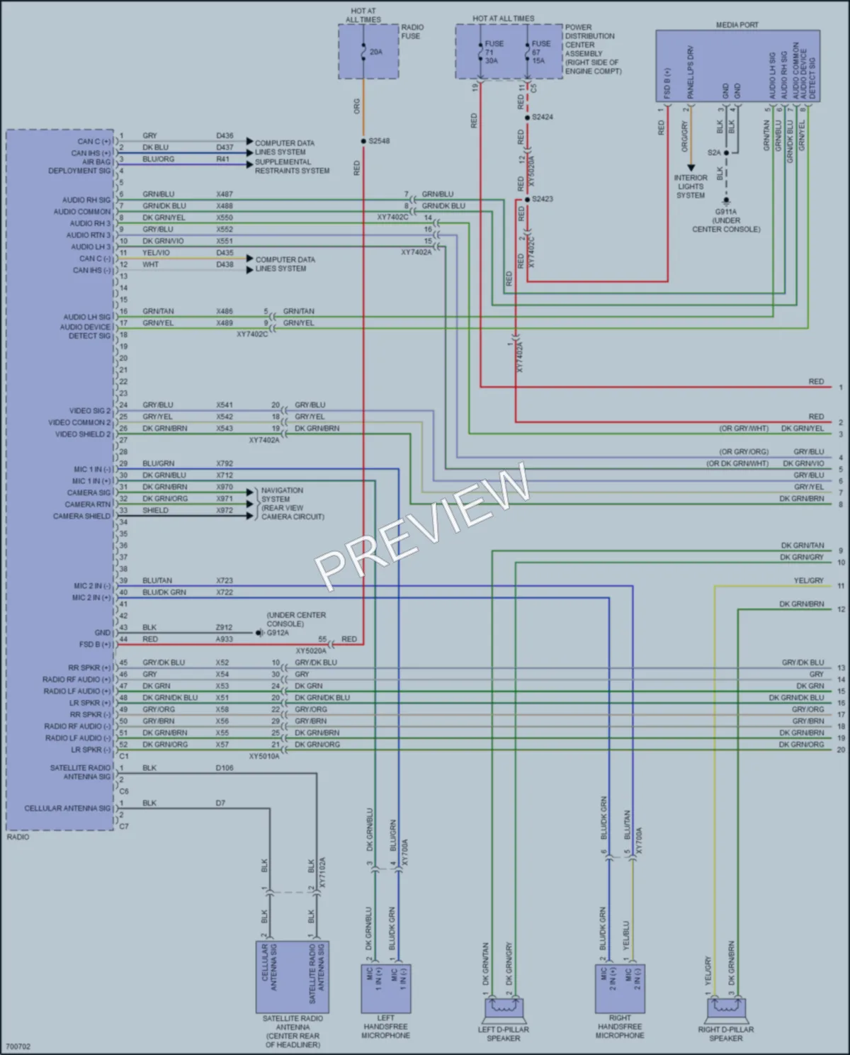2020 Dodge Durango Radio wiring diagram preview