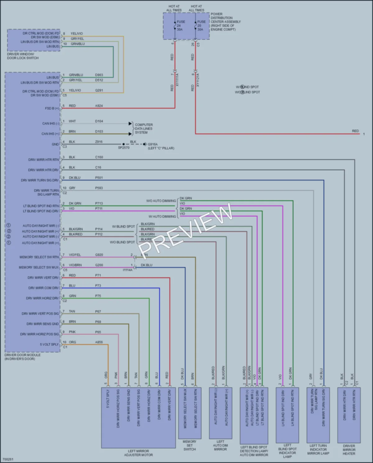 2020 Dodge DurangoPursuit Memory Systems wiring diagram preview