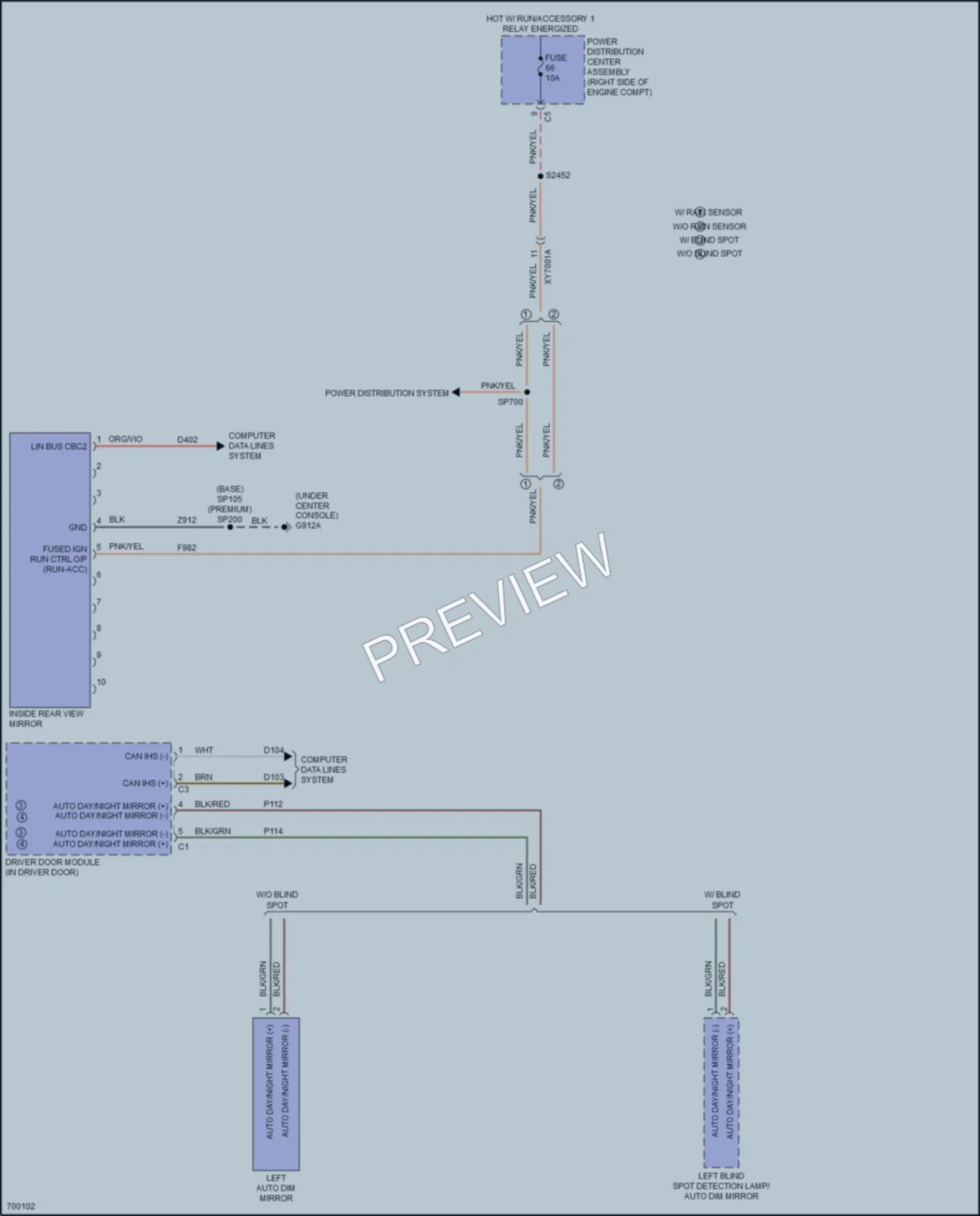 2020 Dodge DurangoPursuit Power Mirrors wiring diagram preview