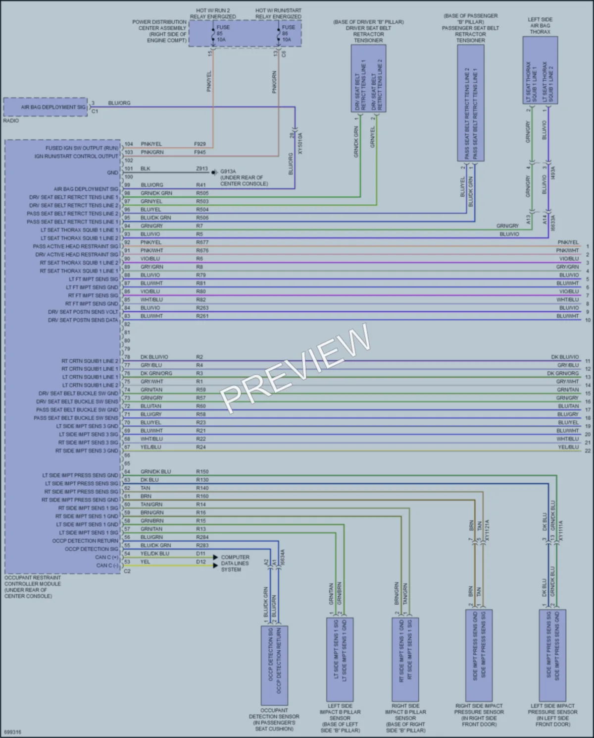 2020 Dodge DurangoPursuit Supplemental Restraints wiring diagram preview