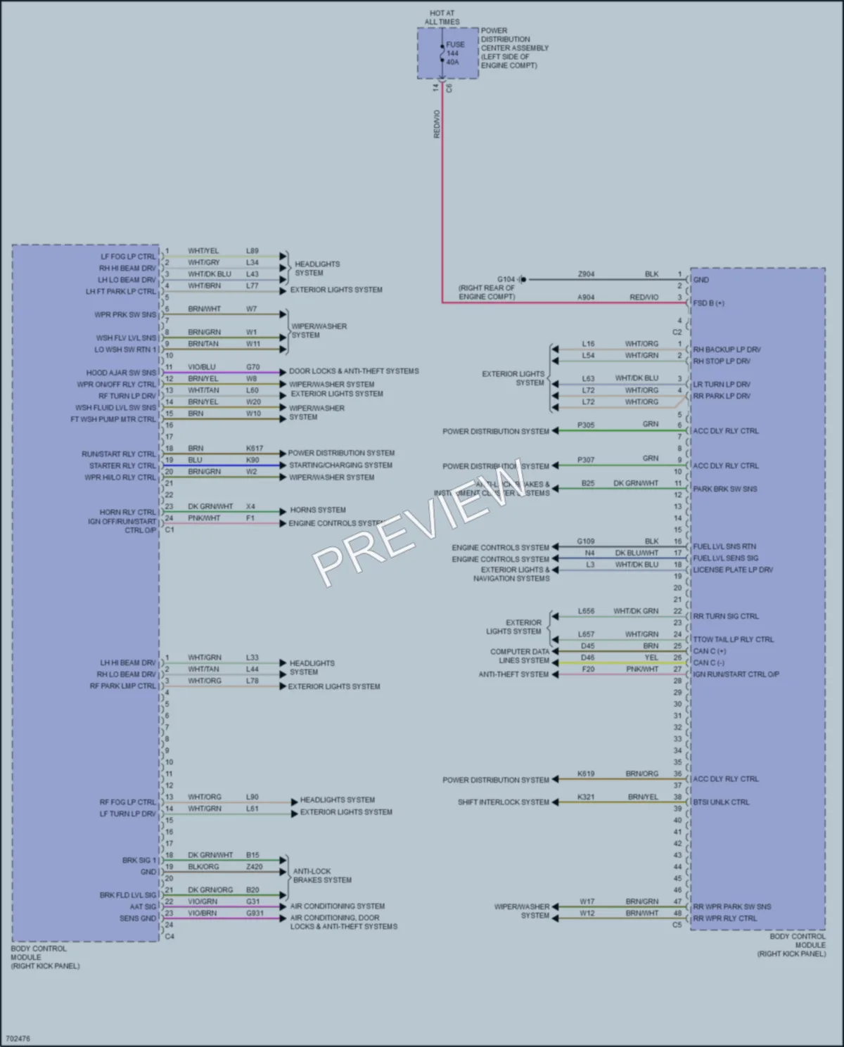 2020 Dodge Journey Body Control Modules wiring diagram preview
