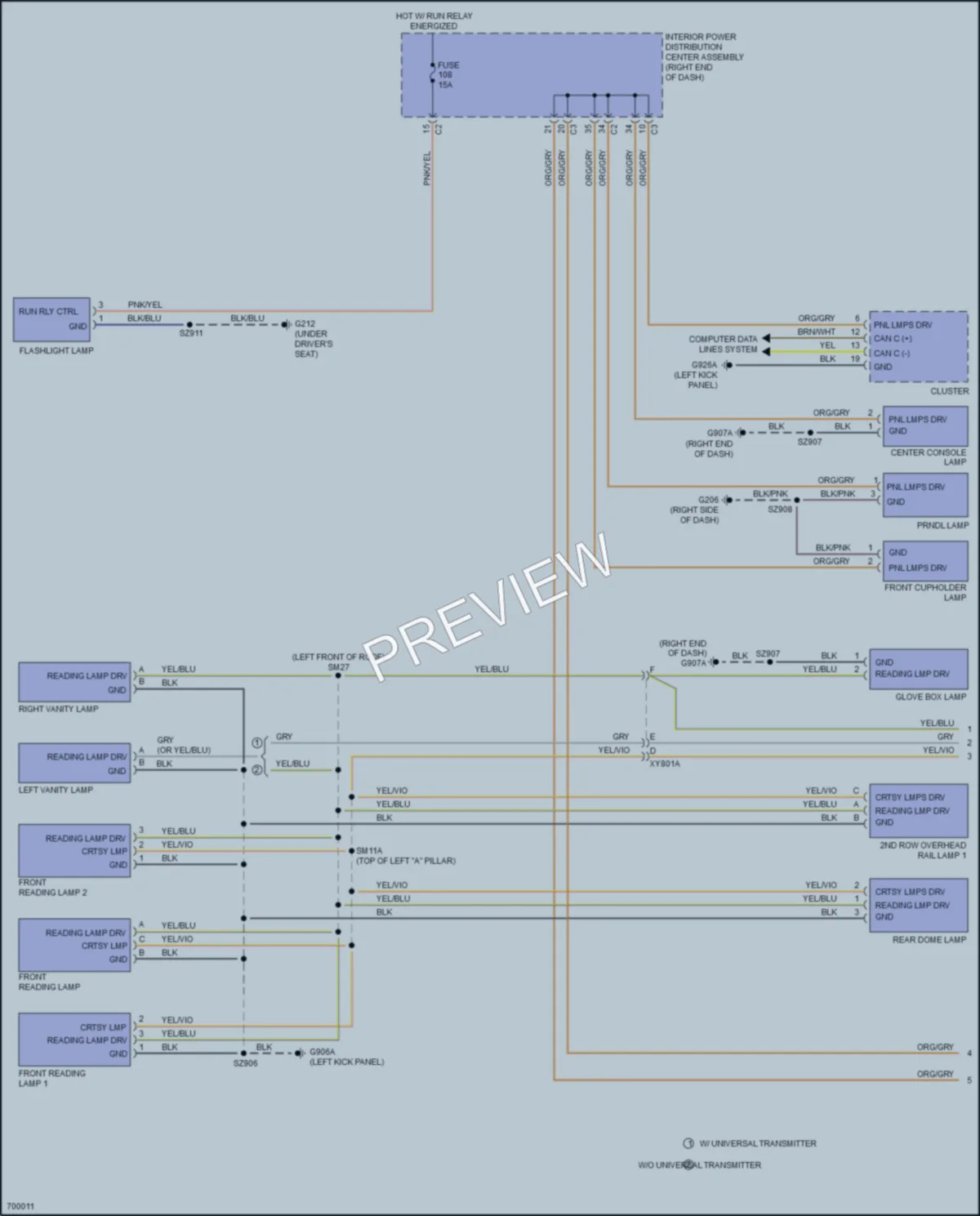 2020 Dodge Journey Interior Lights wiring diagram preview