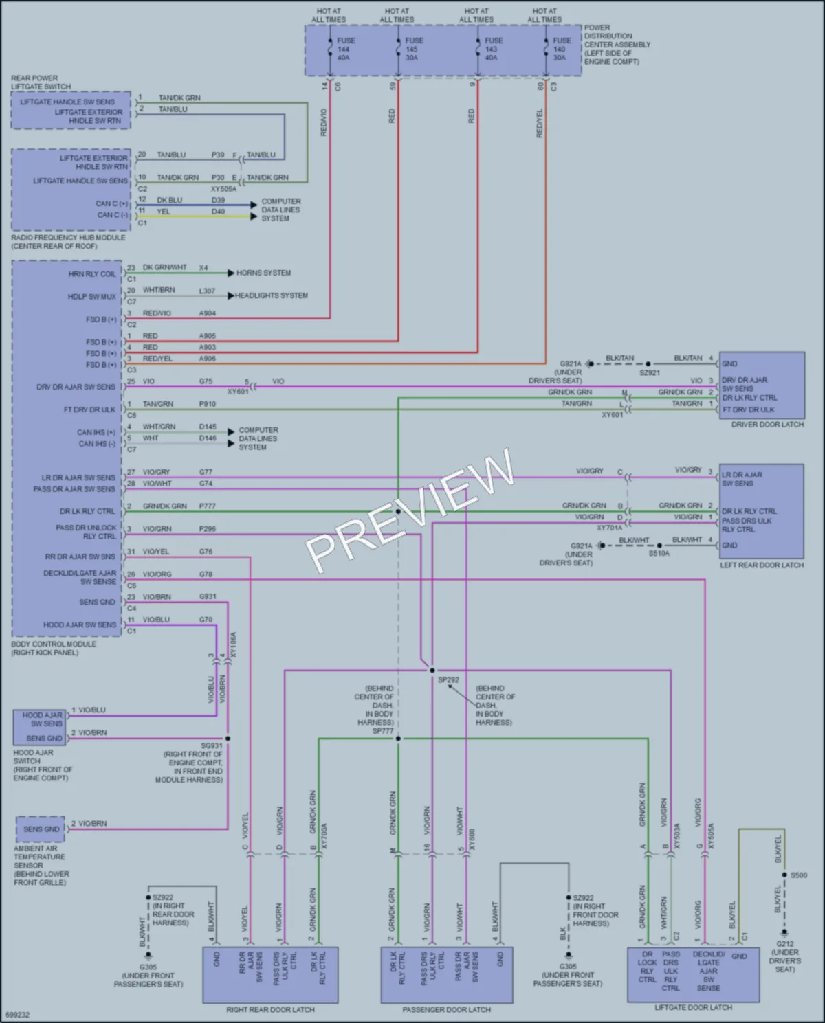 2020 Dodge Journey Power Door Locks wiring diagram preview