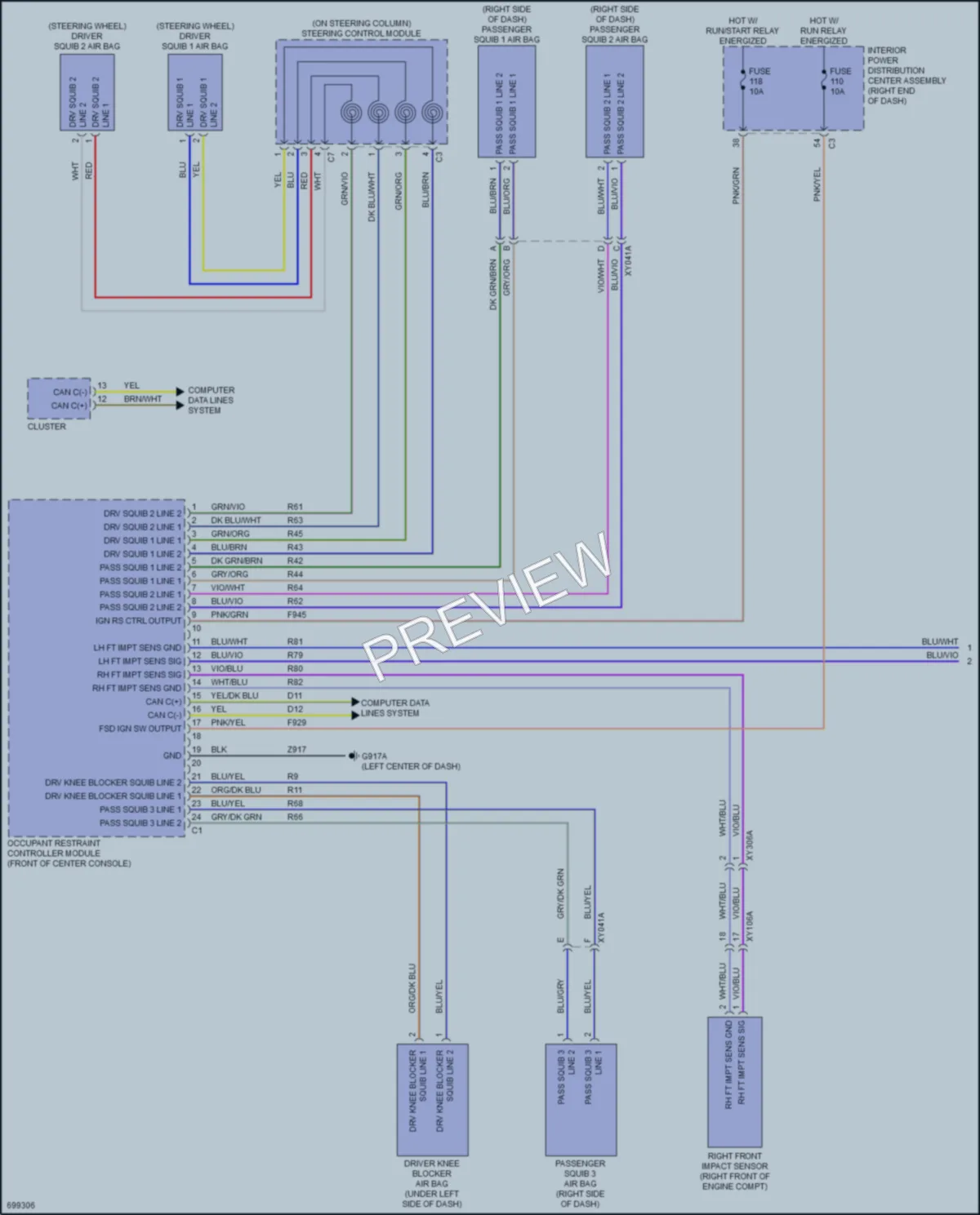 2020 Dodge Journey Supplemental Restraints wiring diagram preview