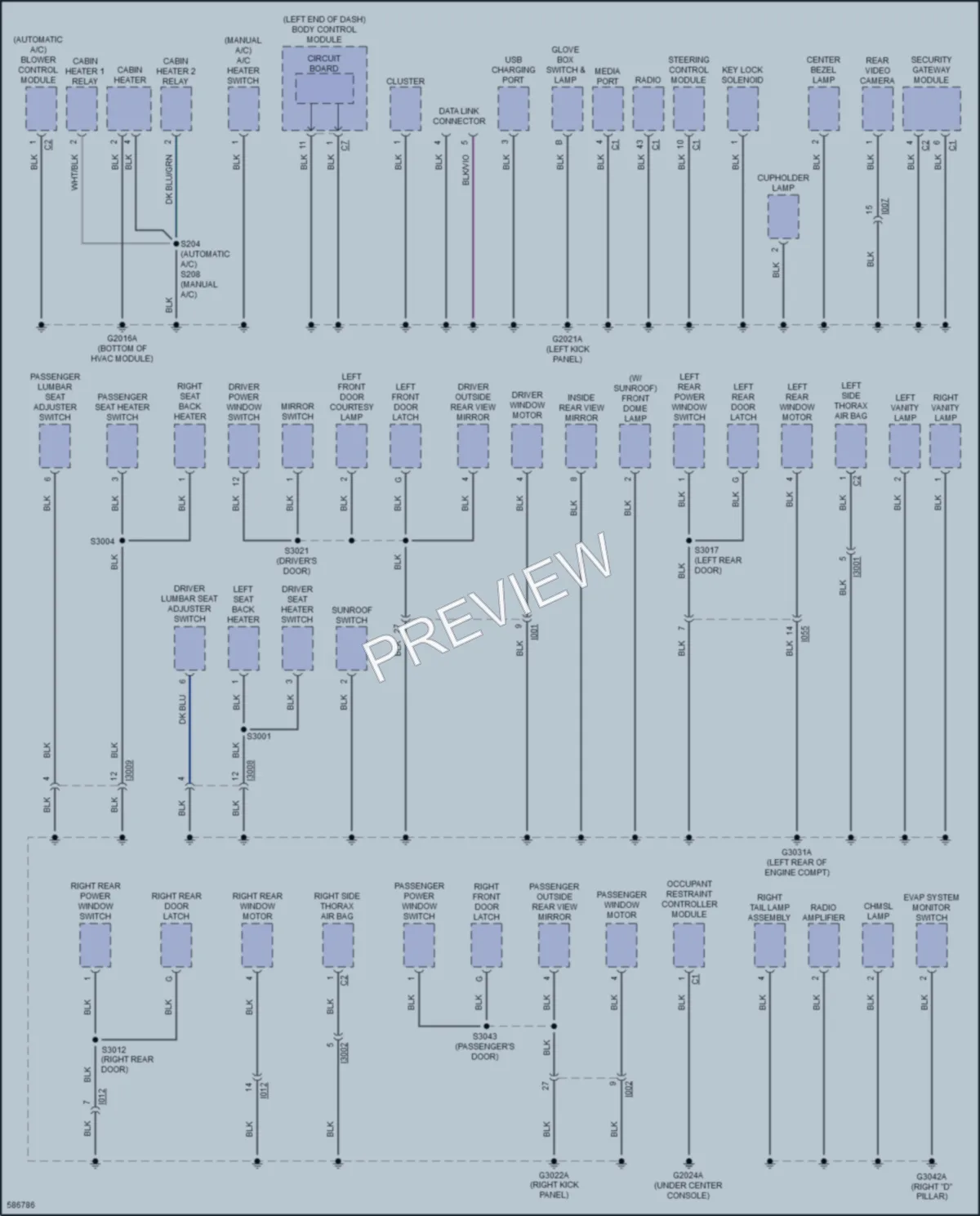 2020 Fiat 500L Ground Distribution wiring diagram preview