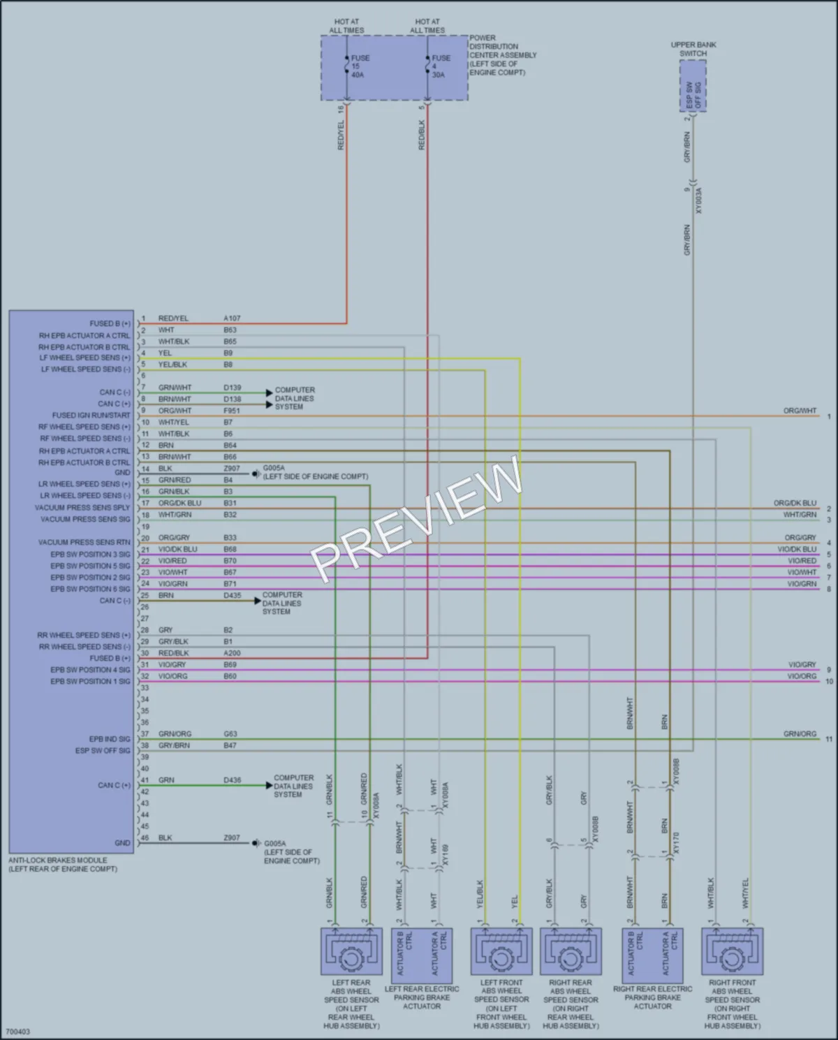 2020 Fiat 500X Anti Lock Brakes wiring diagram preview
