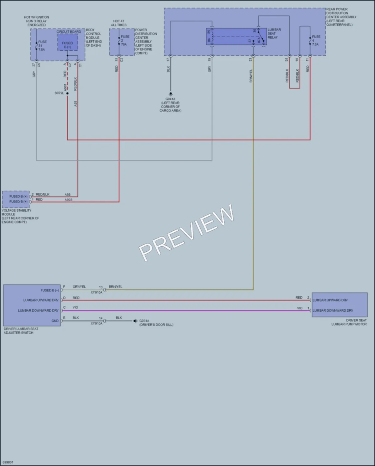 2020 Fiat 500X Power Seats wiring diagram preview