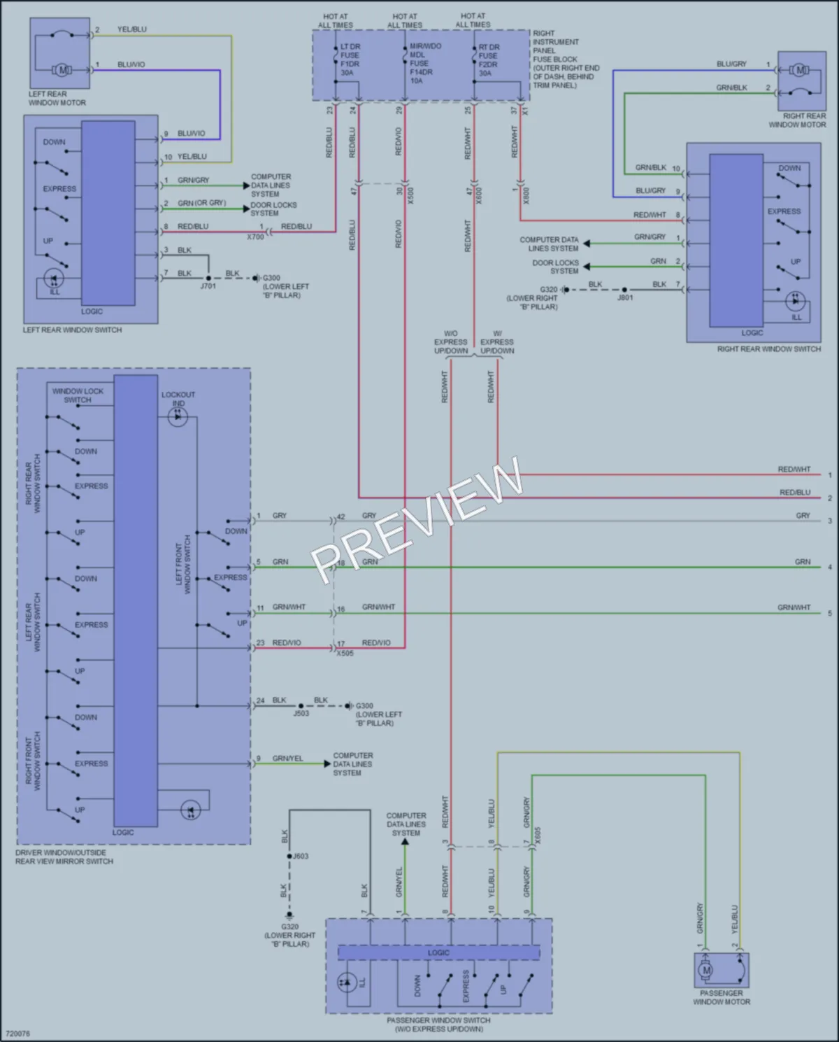 2020 GMC 1500SierraDenali Power Windows wiring diagram preview