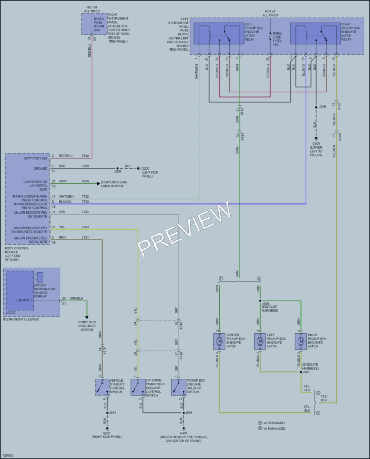 2020 GMC 1500SierraDenali Trunk Tailgate Fuel Door wiring diagram preview