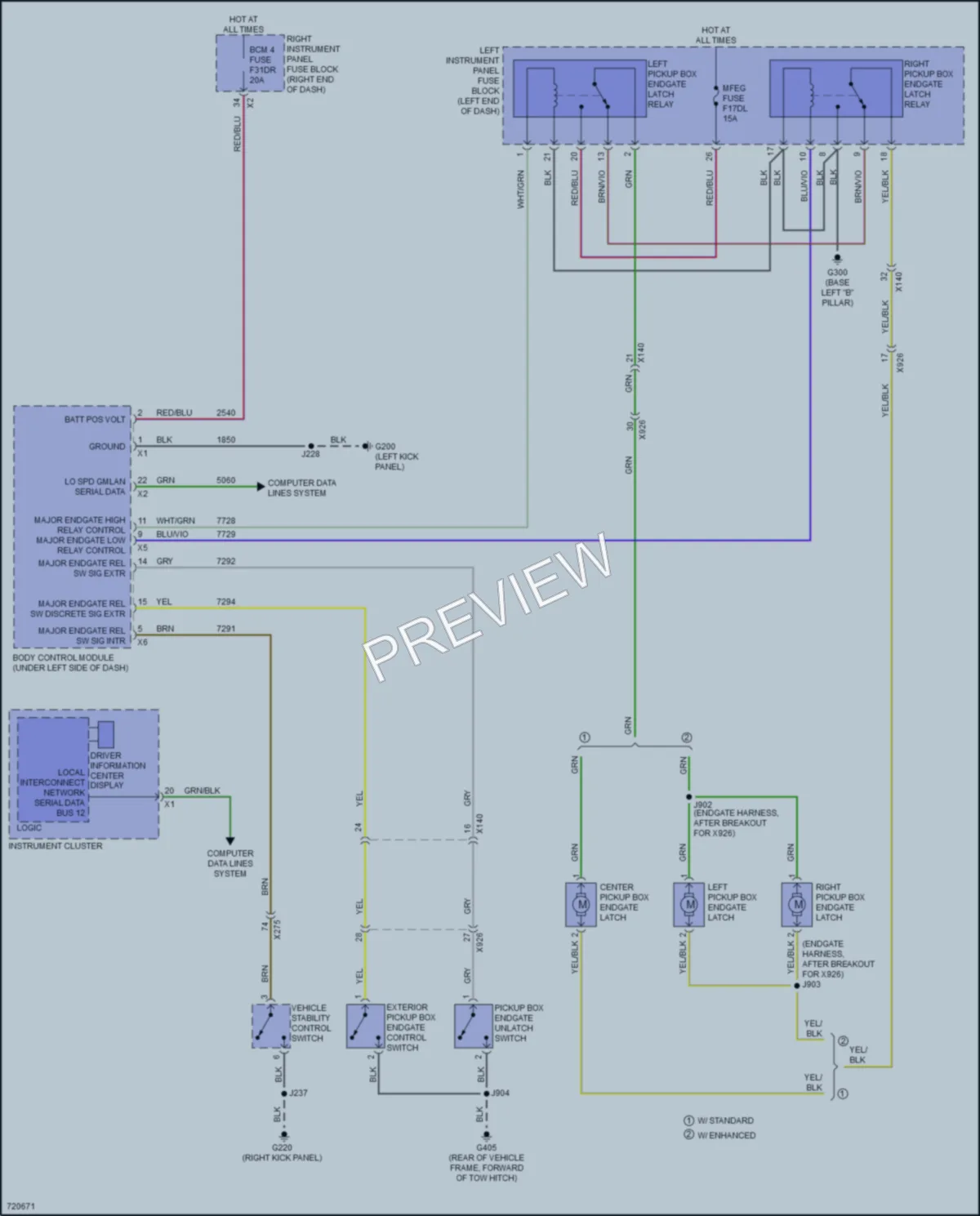 2020 GMC 2500HDSierra Trunk Tailgate Fuel Door wiring diagram preview