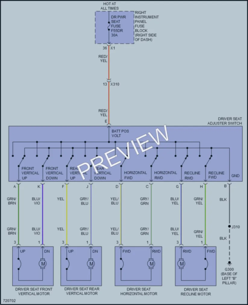 2020 GMC 2500HDSierraDenali Power Seats wiring diagram preview