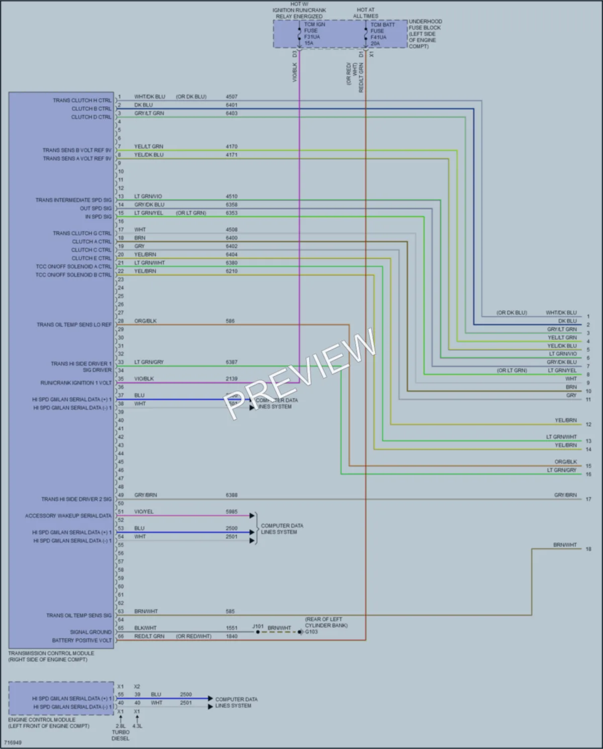2020 GMC 2500Savana Transmission wiring diagram preview