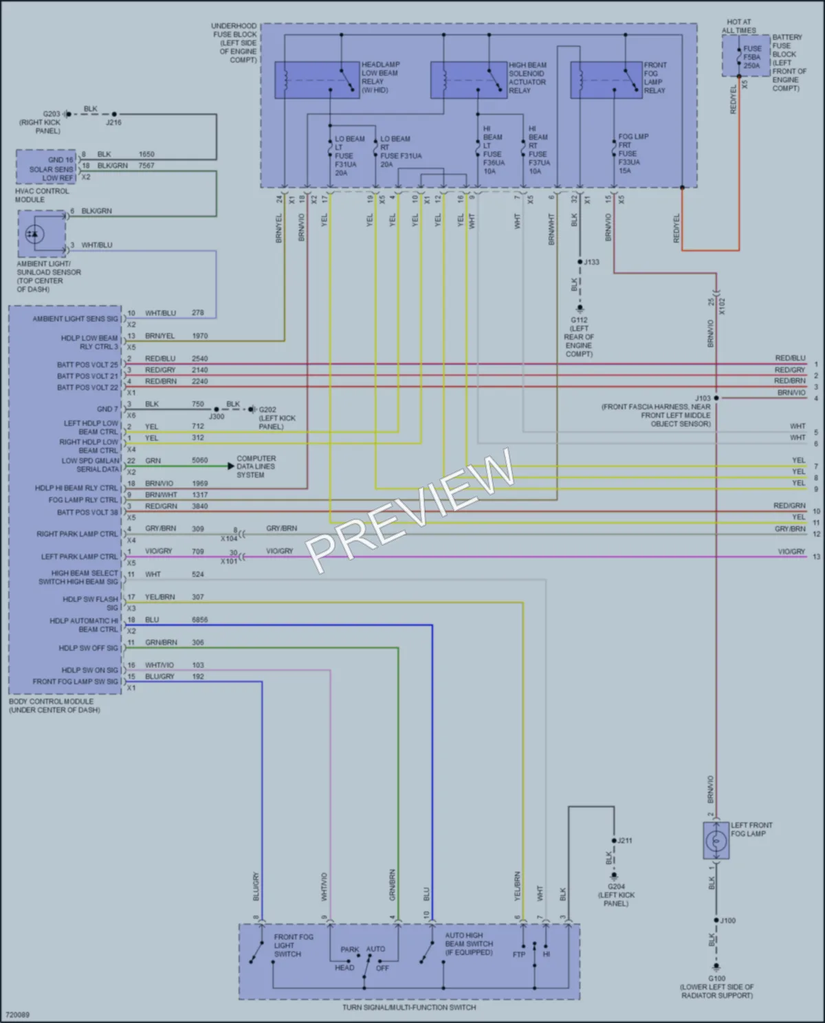 2020 GMC Acadia Headlights wiring diagram preview