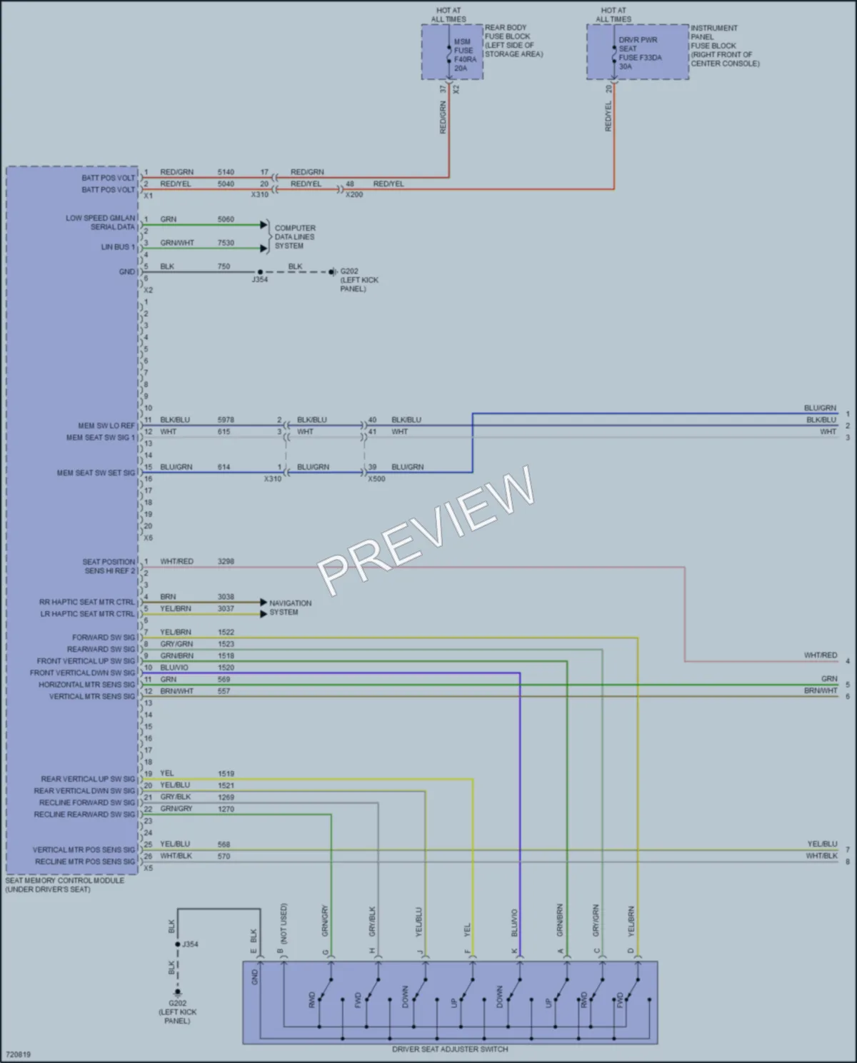 2020 GMC Acadia Memory Systems wiring diagram preview