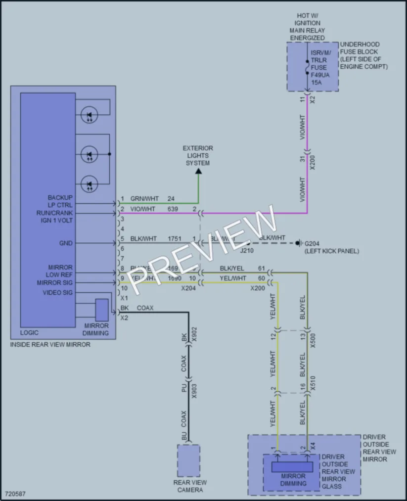 2020 GMC Acadia Power Mirrors wiring diagram preview