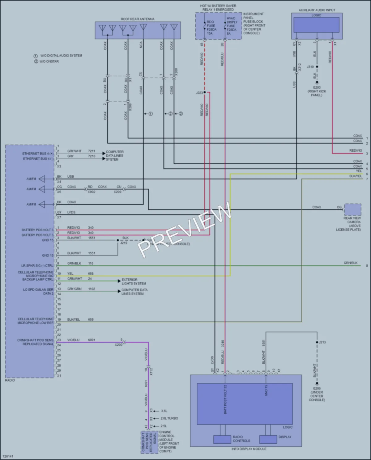 2020 GMC Acadia Radio wiring diagram preview