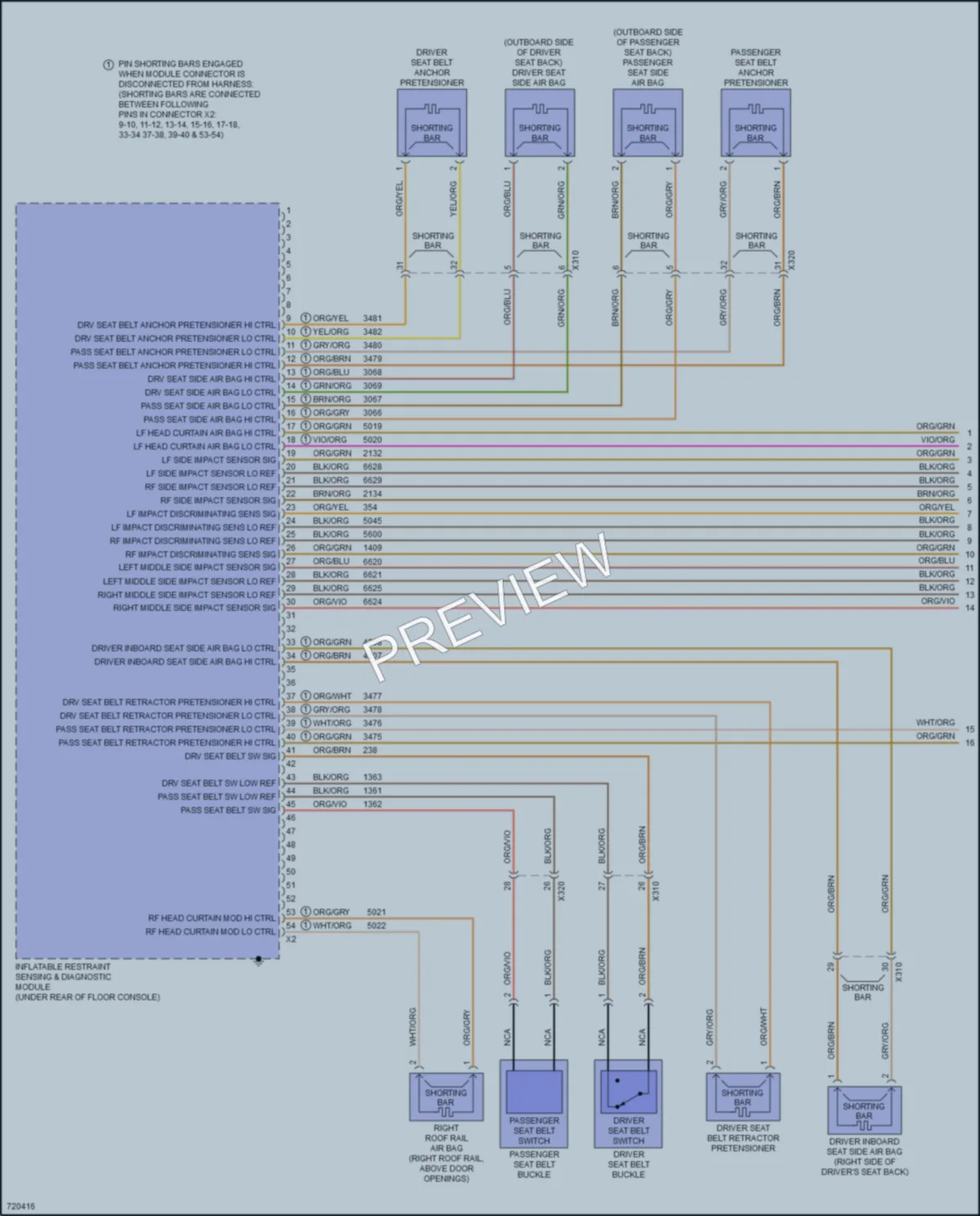 2020 GMC Acadia Supplemental Restraints wiring diagram preview